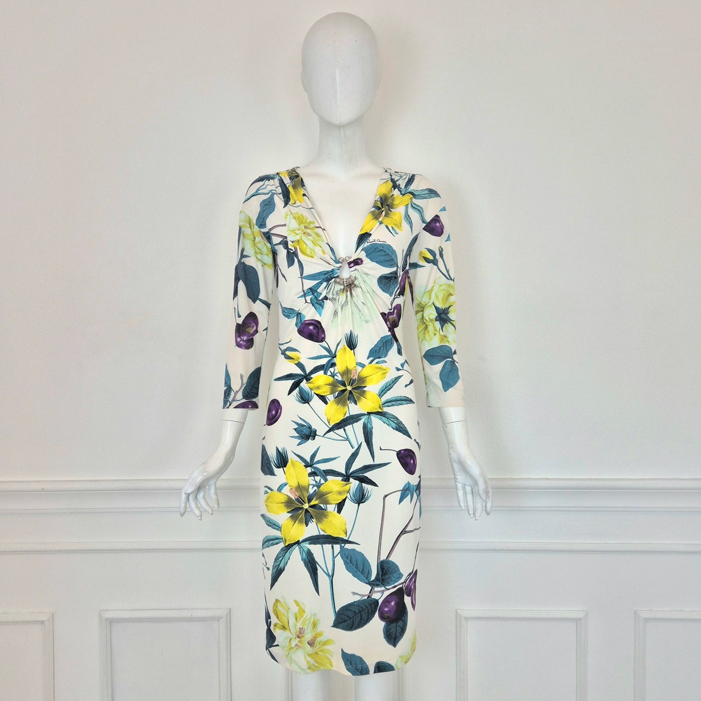 Roberto Cavalli | Abito stampa fiori e susine