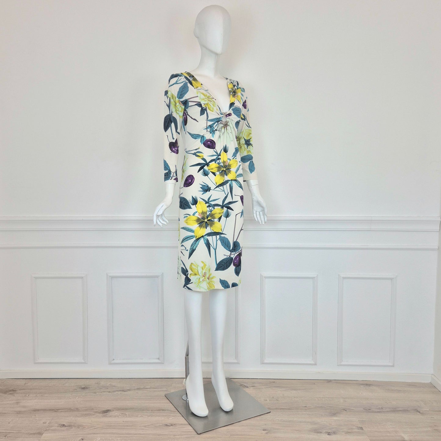 Roberto Cavalli | Abito stampa fiori e susine