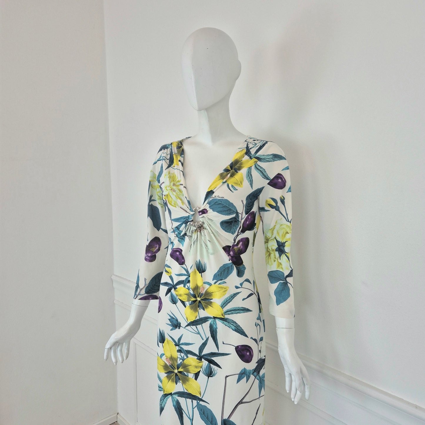 Roberto Cavalli | Abito stampa fiori e susine