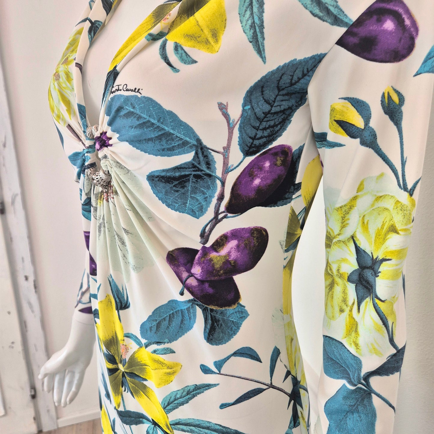 Roberto Cavalli | Abito stampa fiori e susine