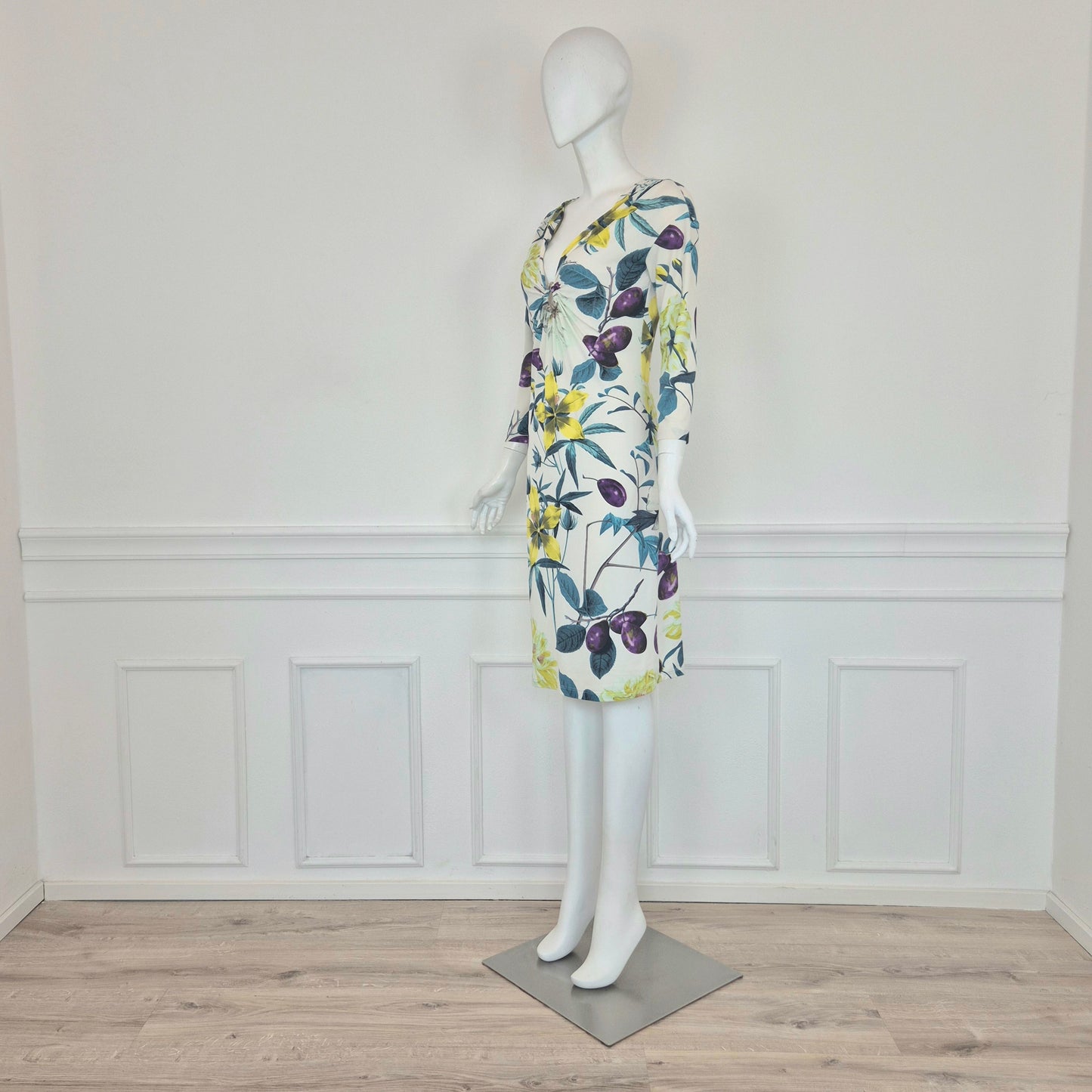 Roberto Cavalli | Abito stampa fiori e susine