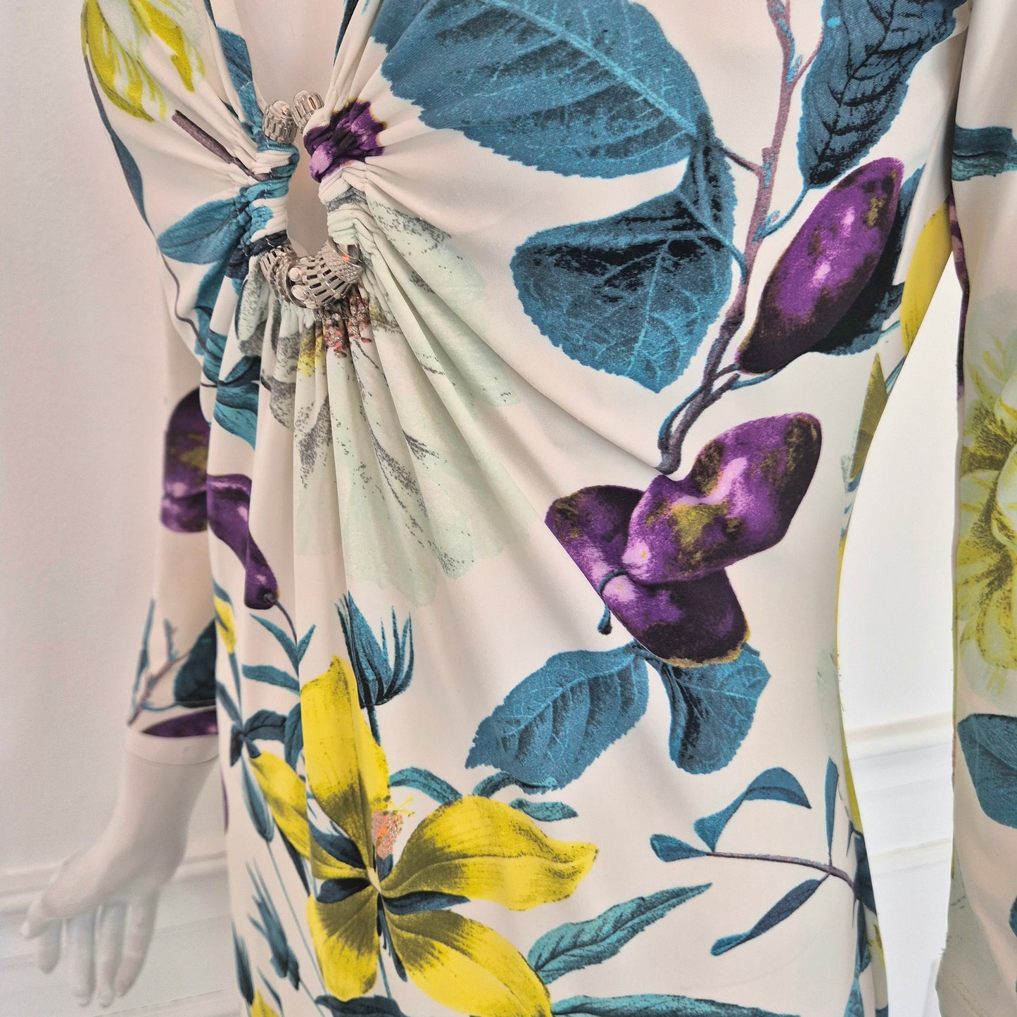 Roberto Cavalli | Abito stampa fiori e susine