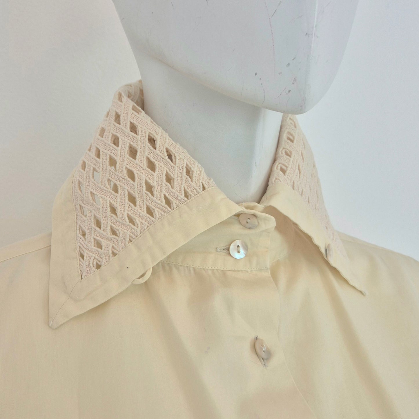 Romeo Gigli | Camicia avorio colletto lavorato