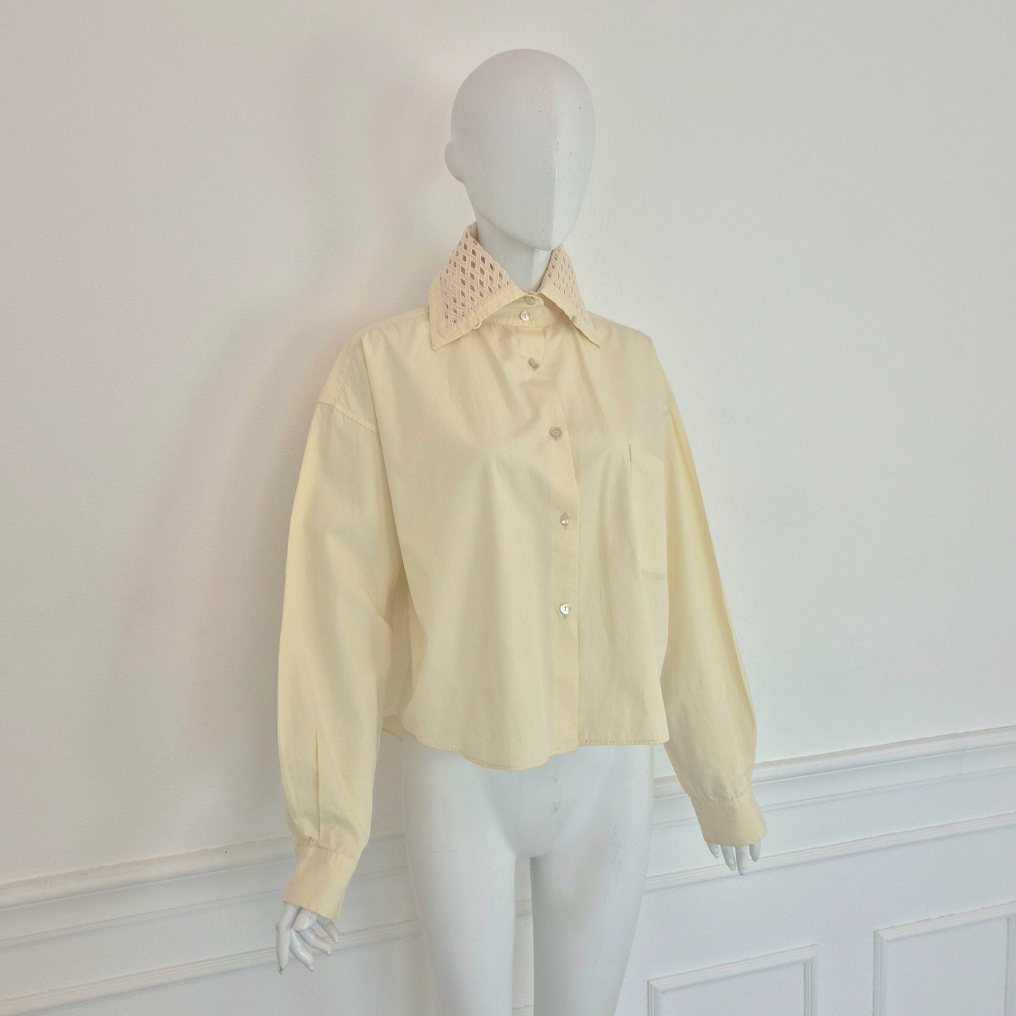 Romeo Gigli | Camicia avorio colletto lavorato