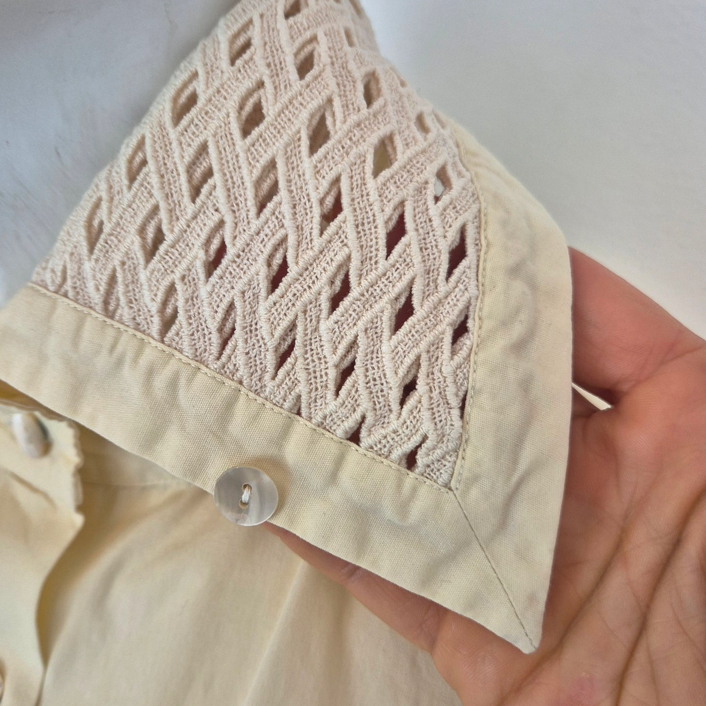 Romeo Gigli | Camicia avorio colletto lavorato