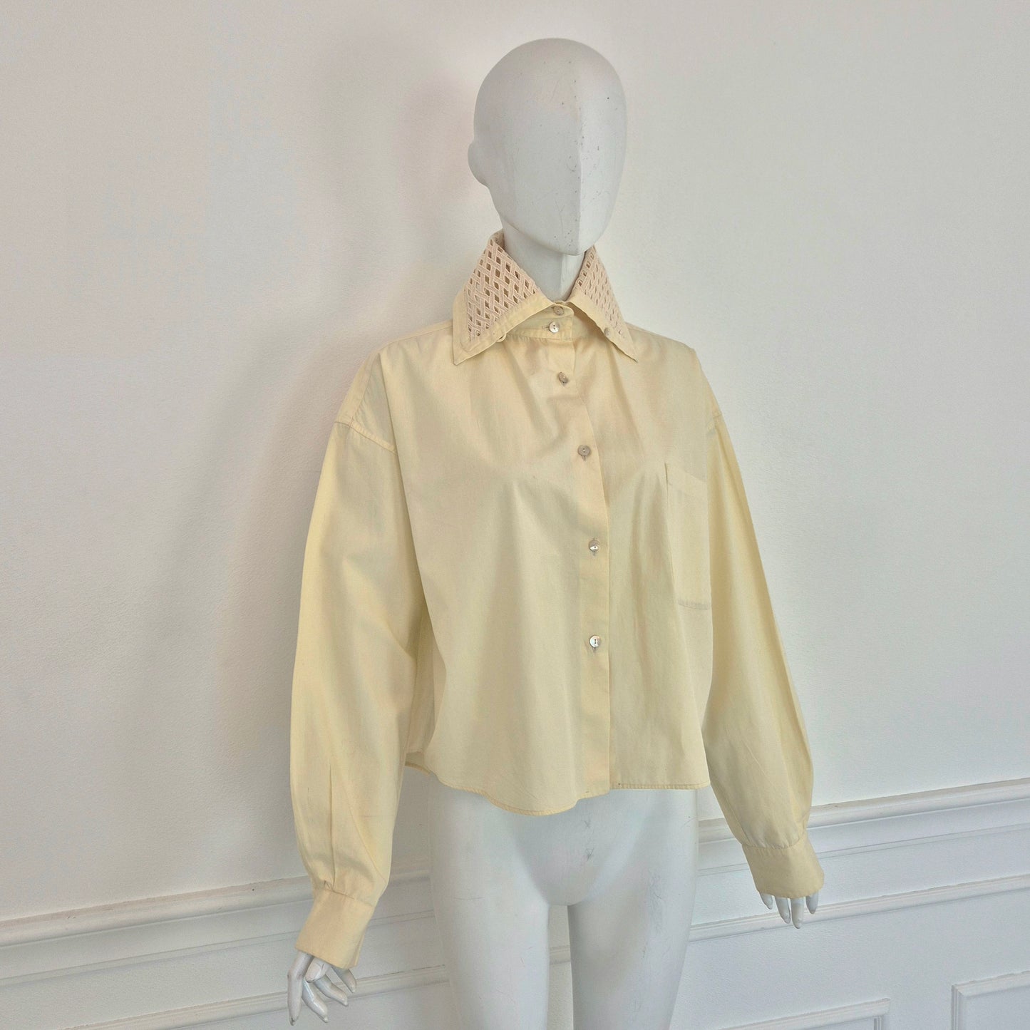 Romeo Gigli | Camicia avorio colletto lavorato