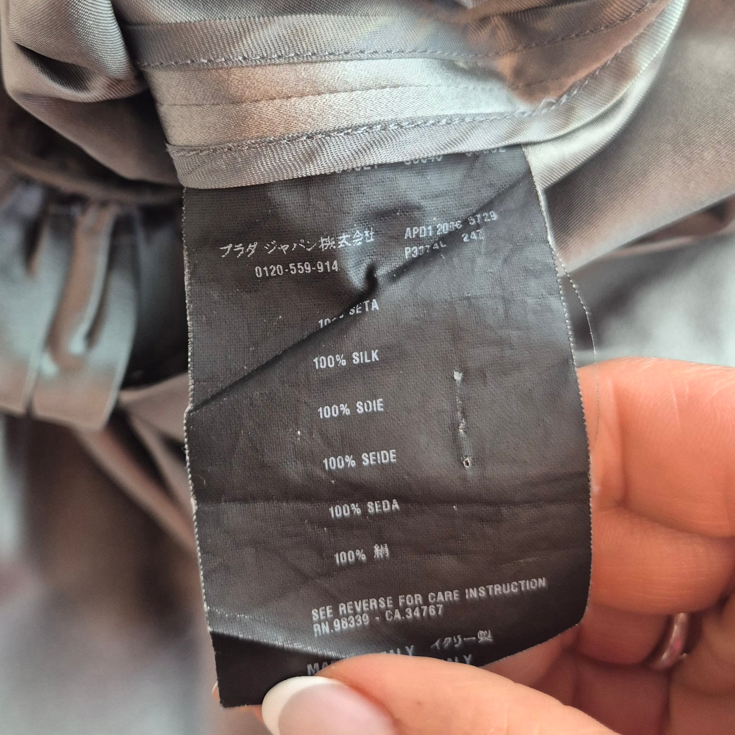 Prada | Abito in seta grigio perla SS 2007