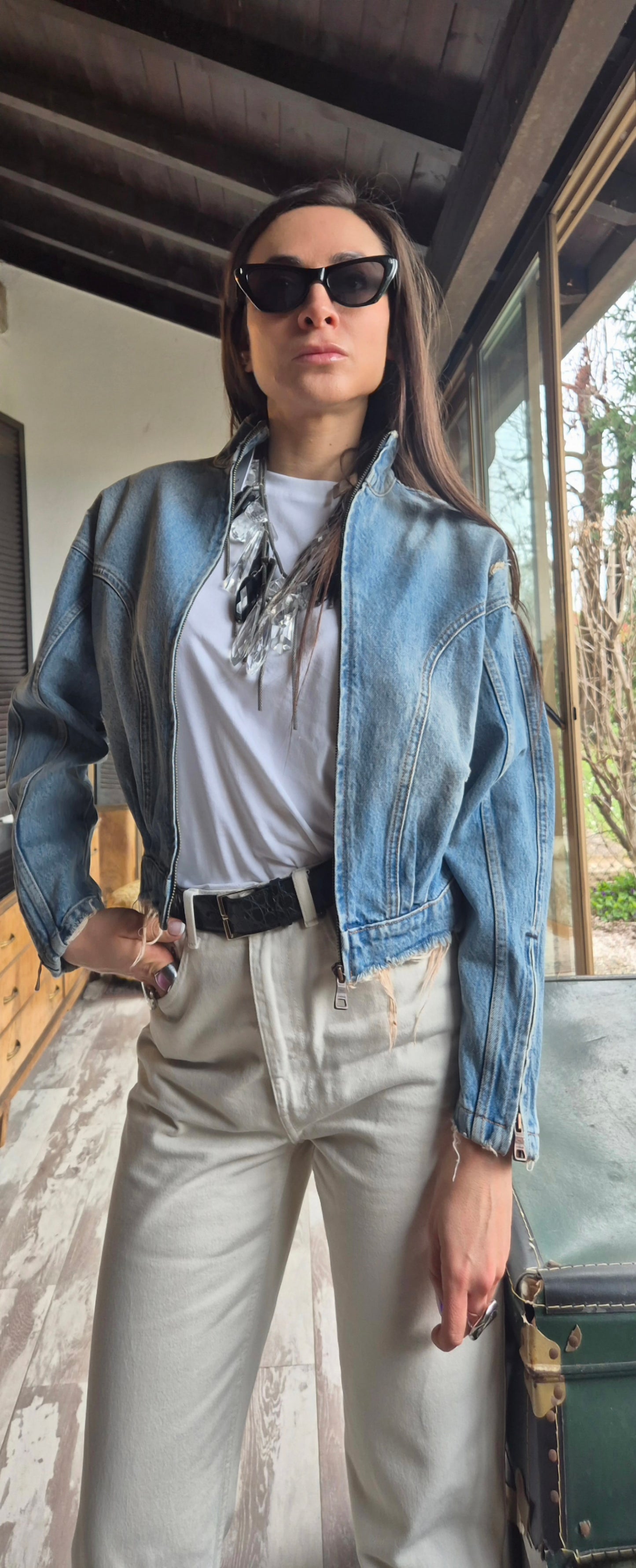 Won Hundred | Giubbino in denim lavaggio chiaro