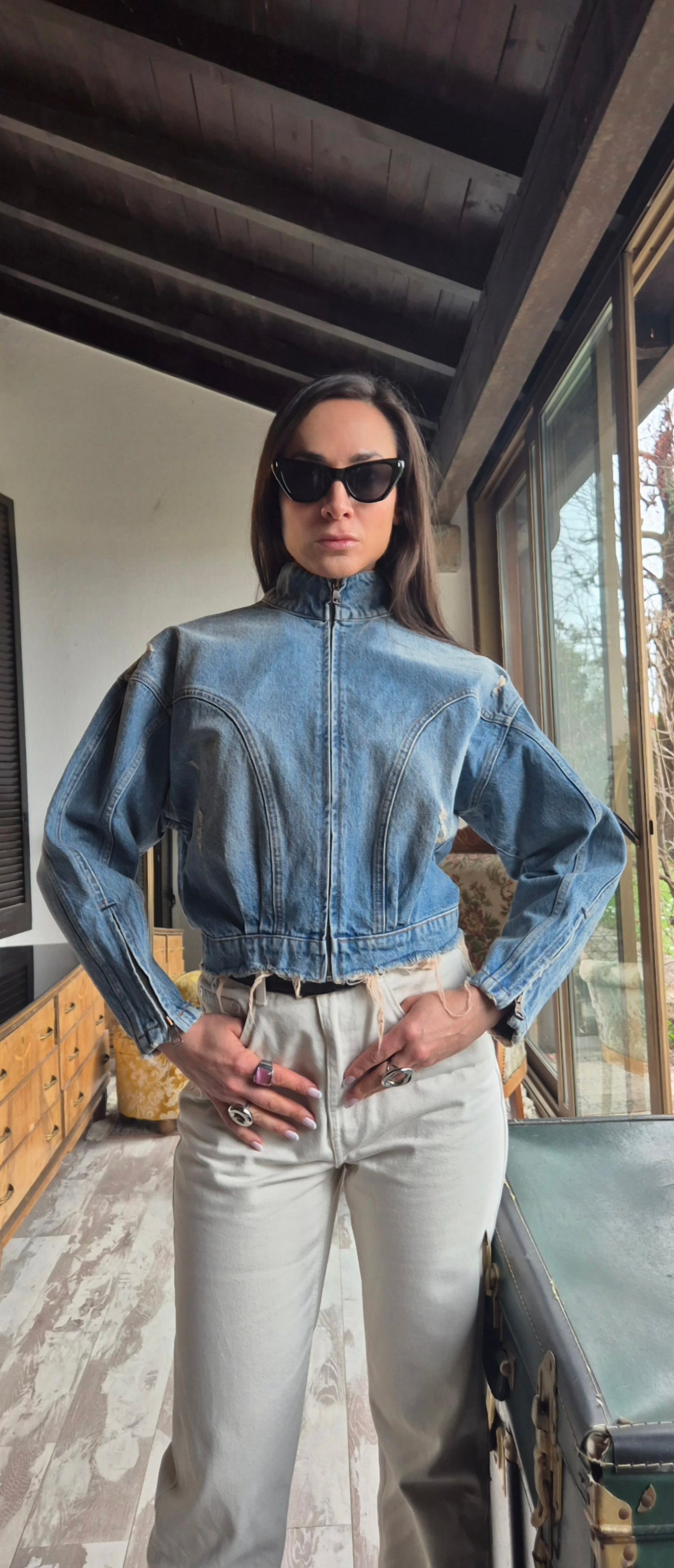 Won Hundred | Giubbino in denim lavaggio chiaro