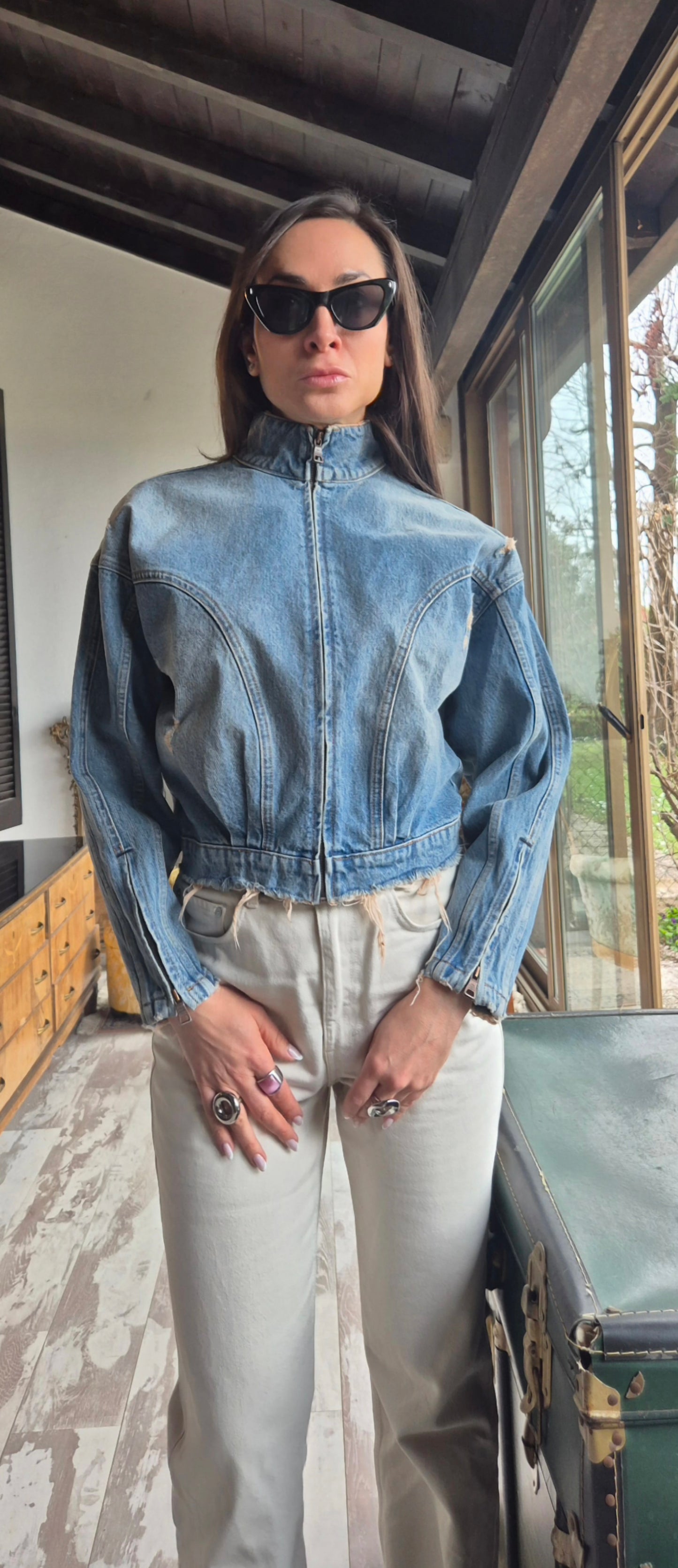Won Hundred | Giubbino in denim lavaggio chiaro