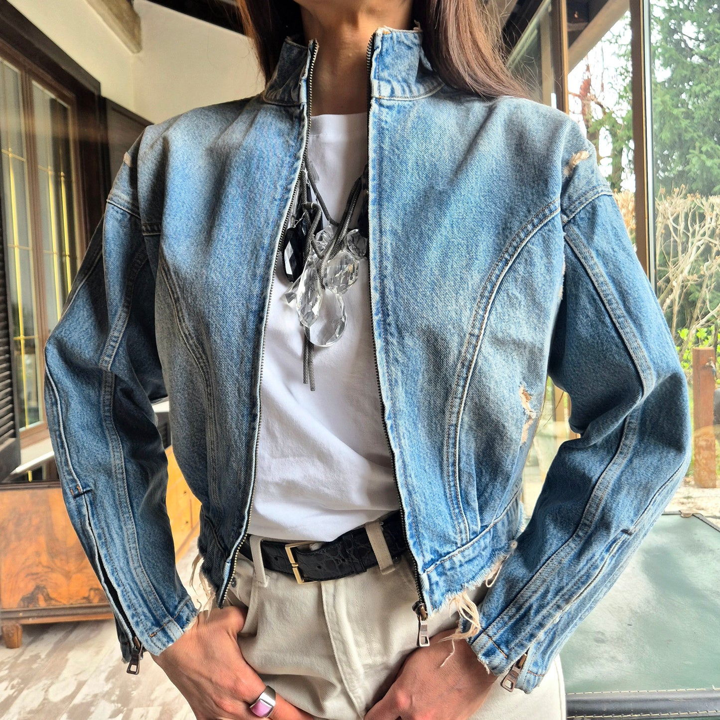Won Hundred | Giubbino in denim lavaggio chiaro