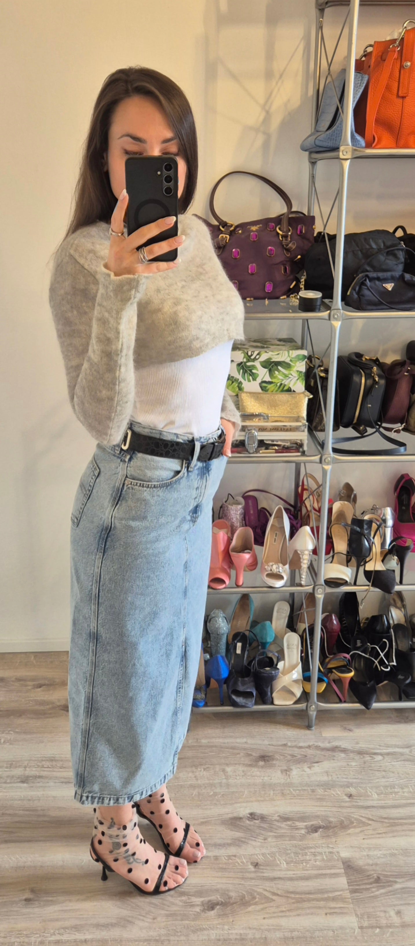 Tommy Hilfiger | Gonna midi in denim lavaggio chiaro