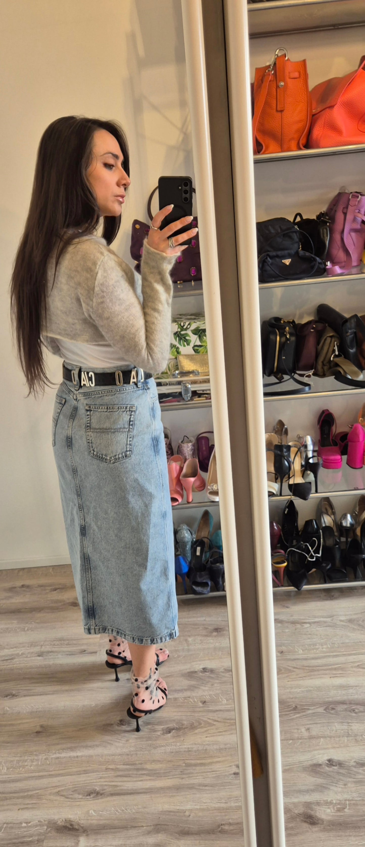 Tommy Hilfiger | Gonna midi in denim lavaggio chiaro