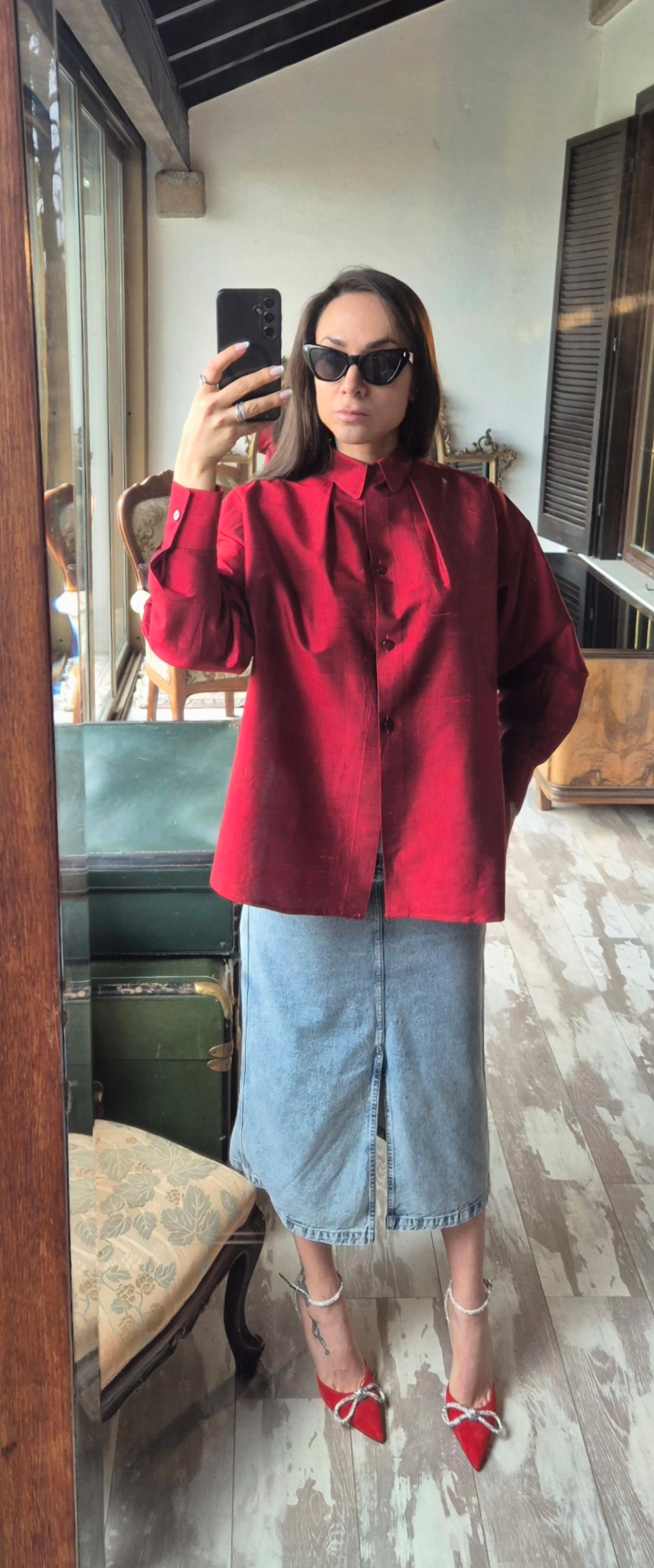 Gianfranco Ferré | Camicia seta rossa