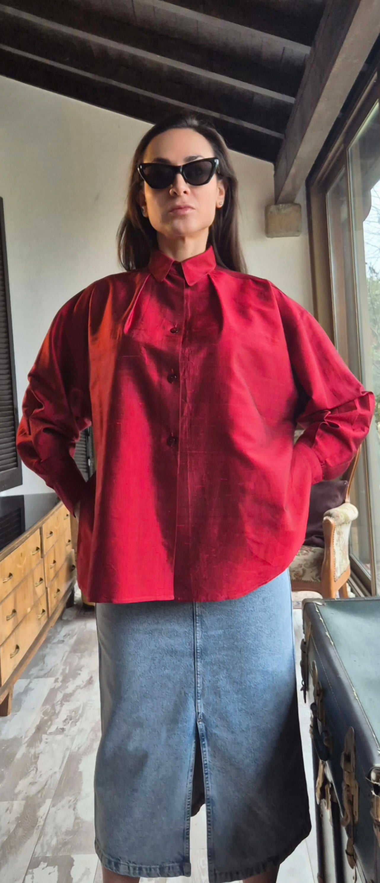 Gianfranco Ferré | Camicia seta rossa