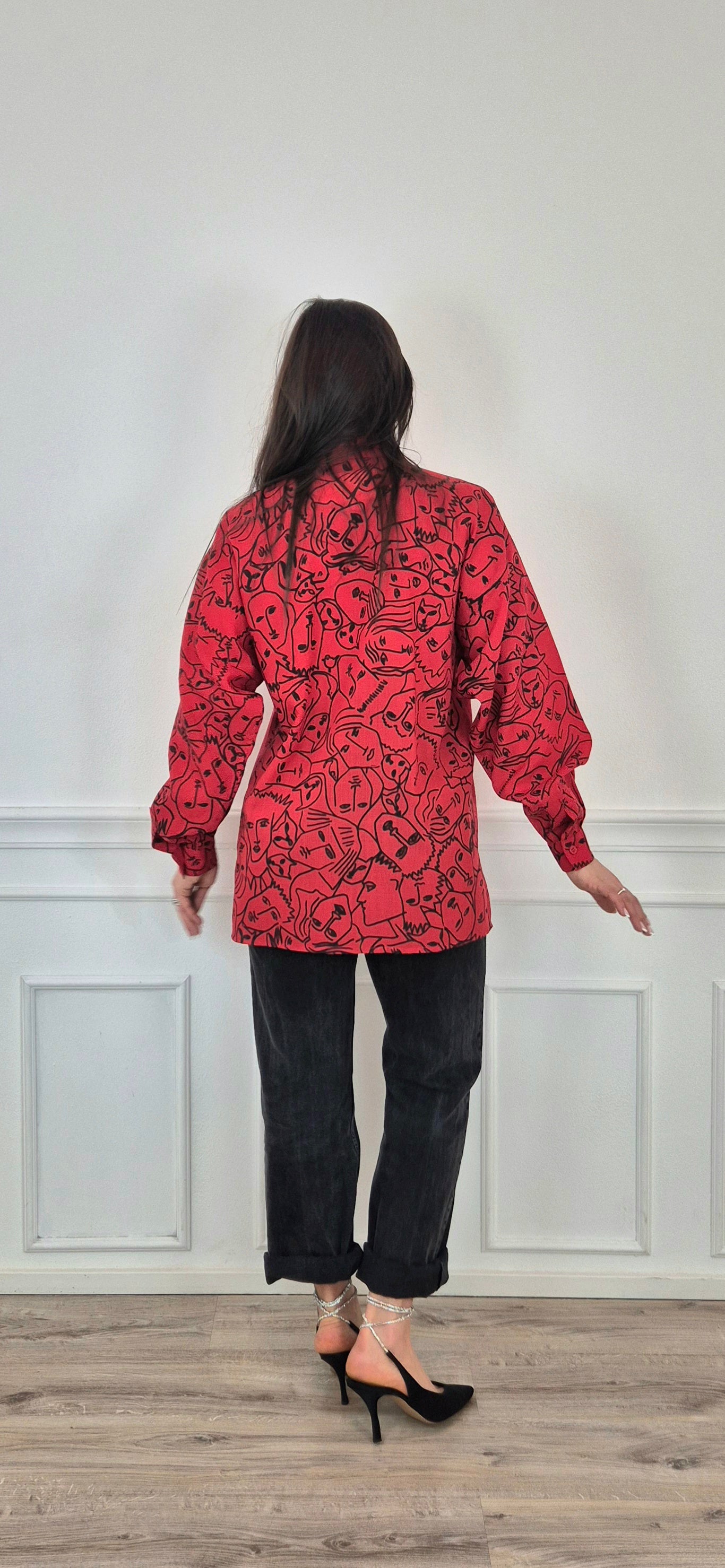 Jc de Castelbajac Ko and Co | Camicia rossa stampa facce