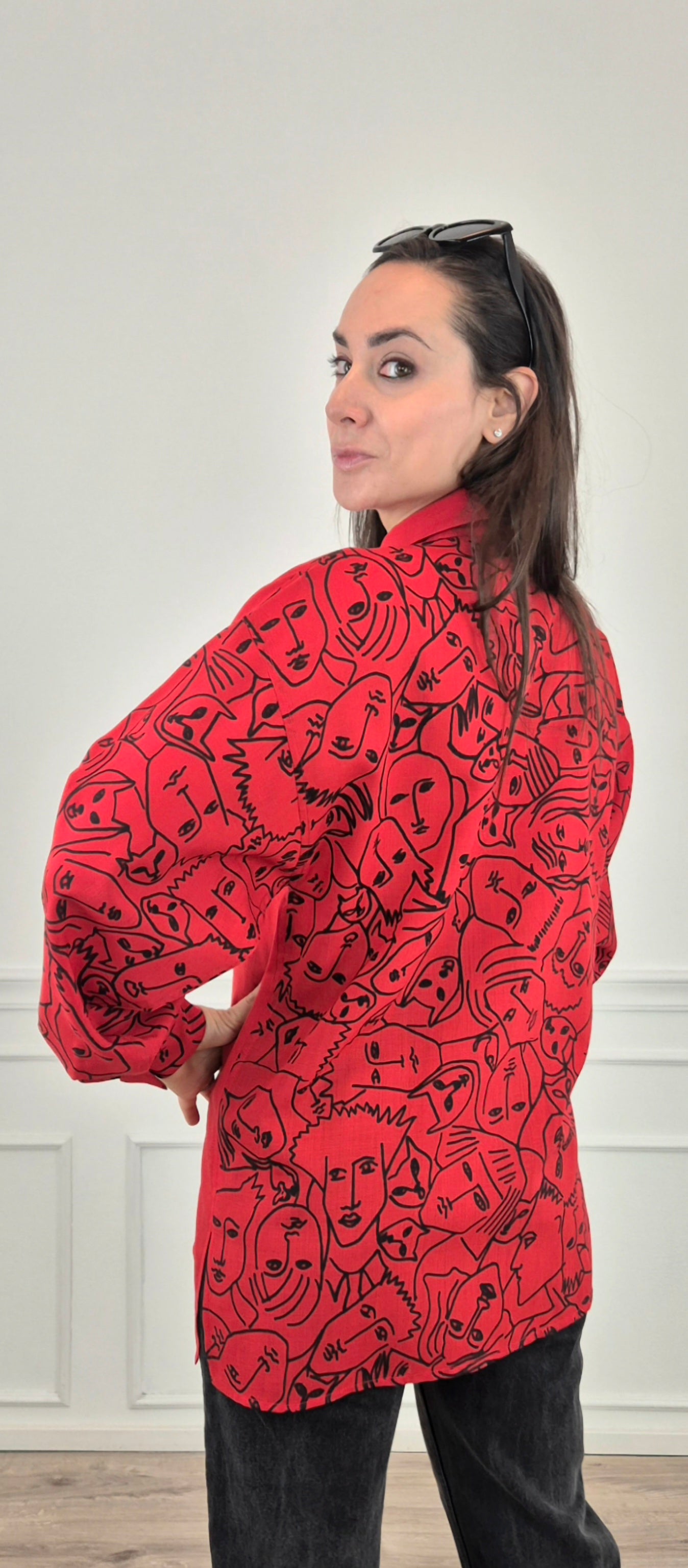 Jc de Castelbajac Ko and Co | Camicia rossa stampa facce