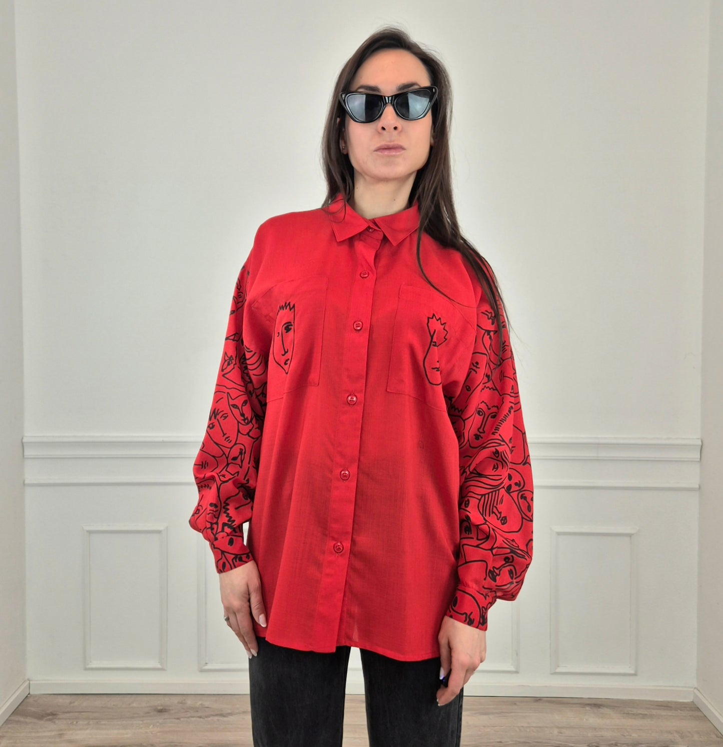 Jc de Castelbajac Ko and Co | Camicia rossa stampa facce