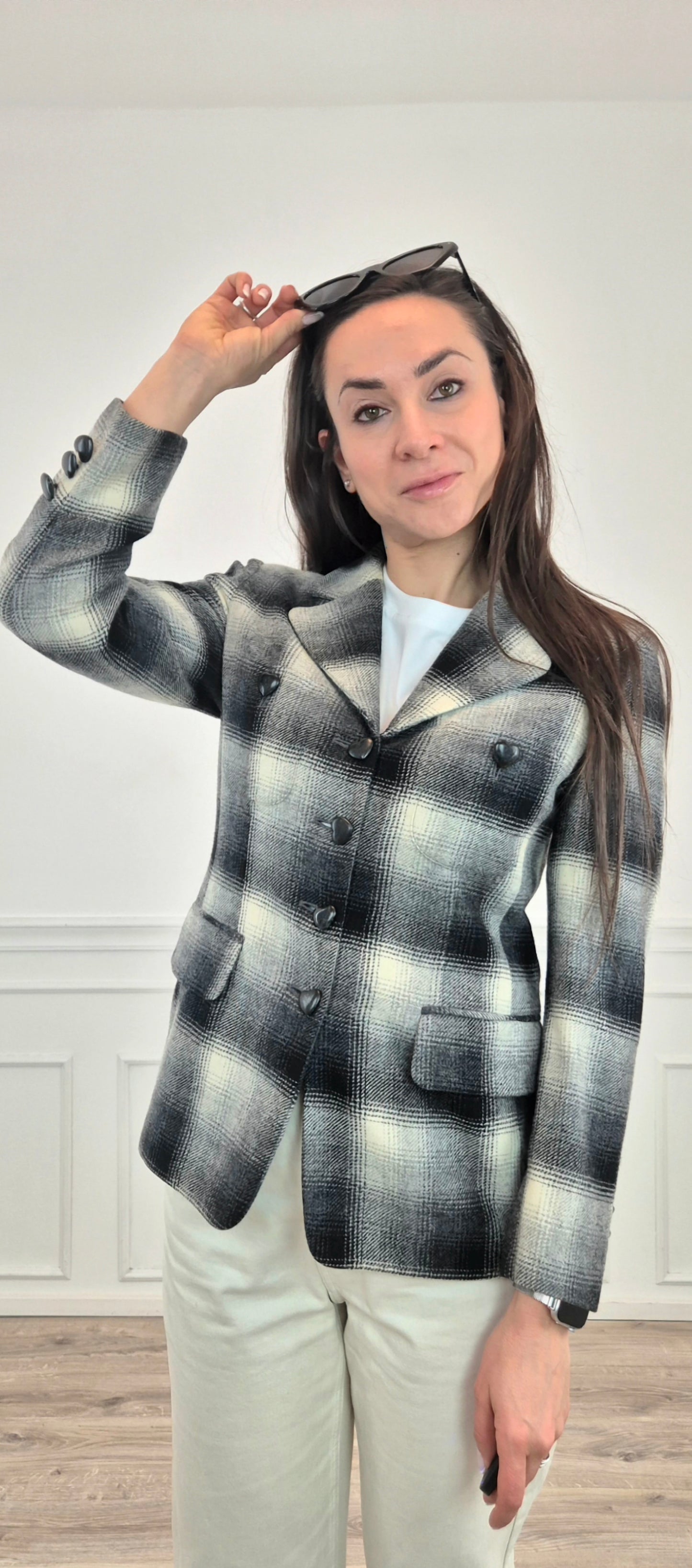 Moschino | Giacca in lana bottoni cuore