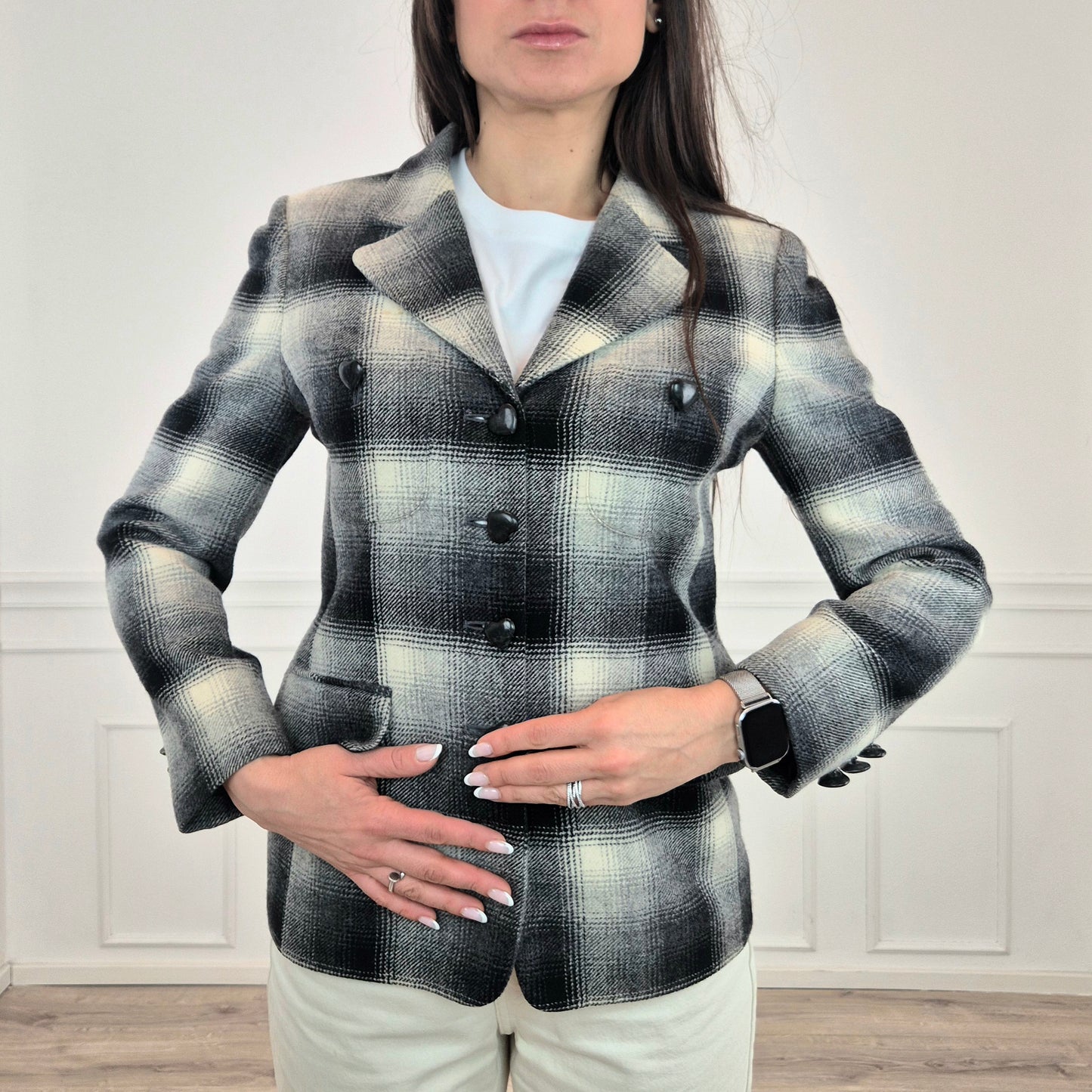 Moschino | Giacca in lana bottoni cuore