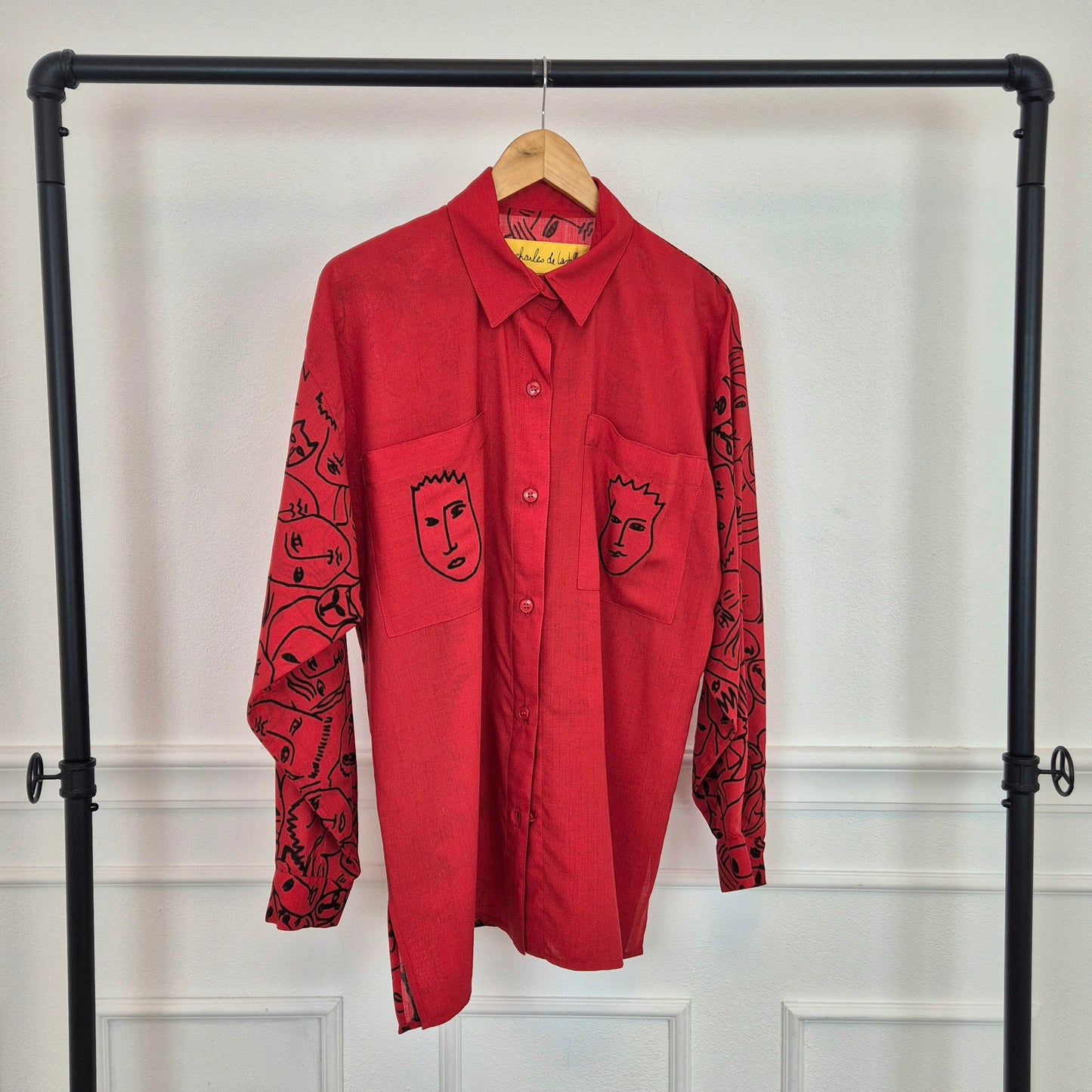 Jc de Castelbajac Ko and Co | Camicia rossa stampa facce