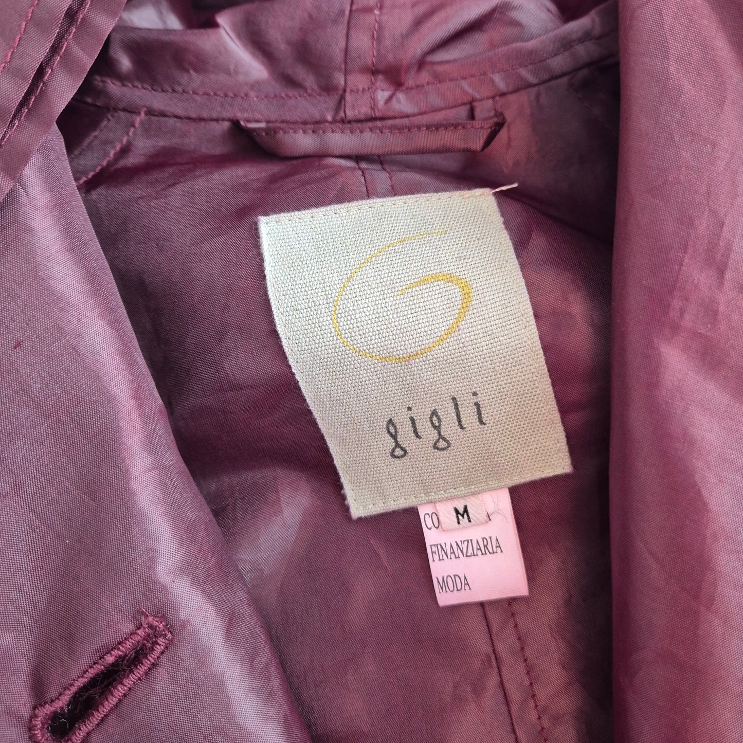 Romeo Gigli | Impermeabile oversize melanzana con cappuccio