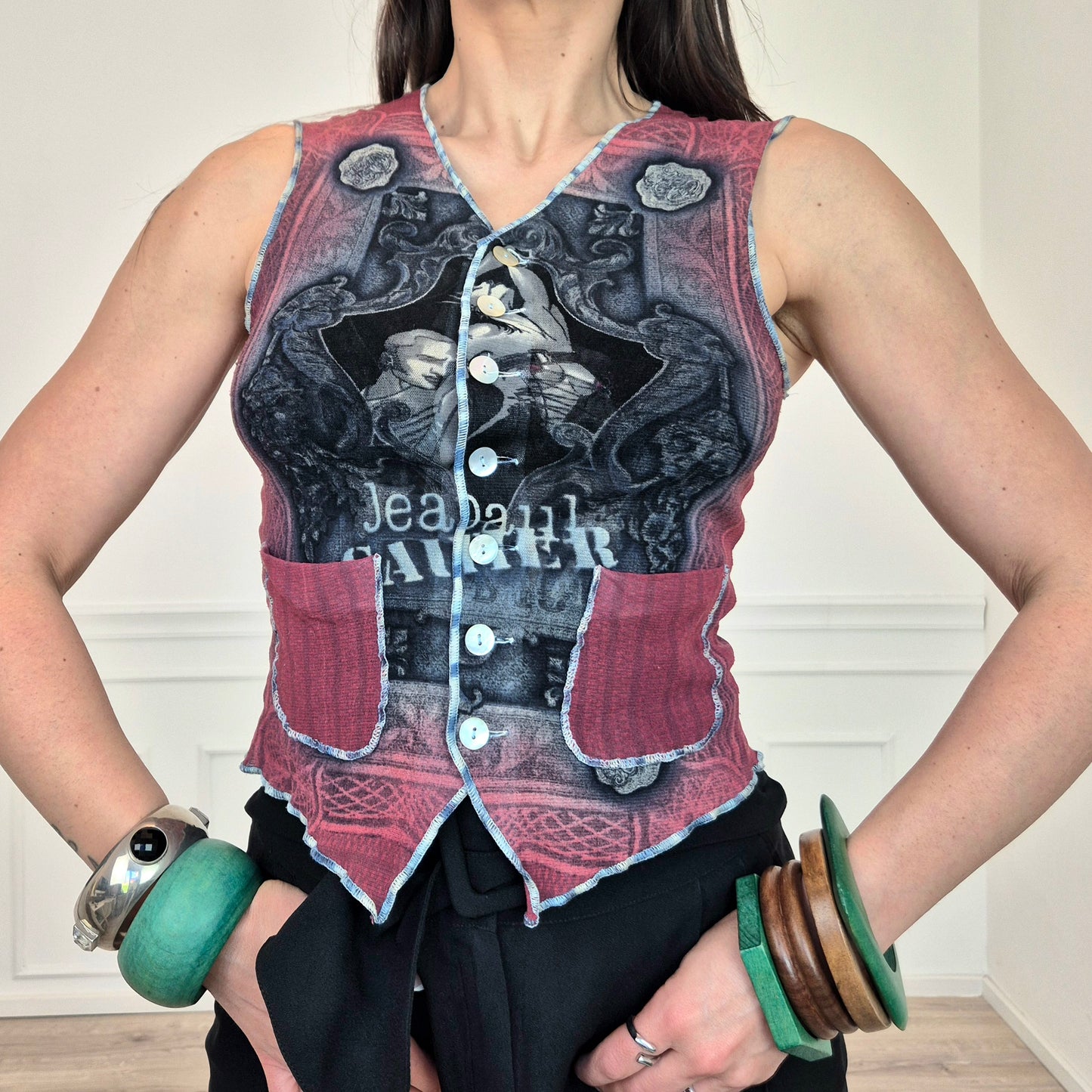 Jean Paul Gaultier Maille | Gilet in tessuto mesh 1995