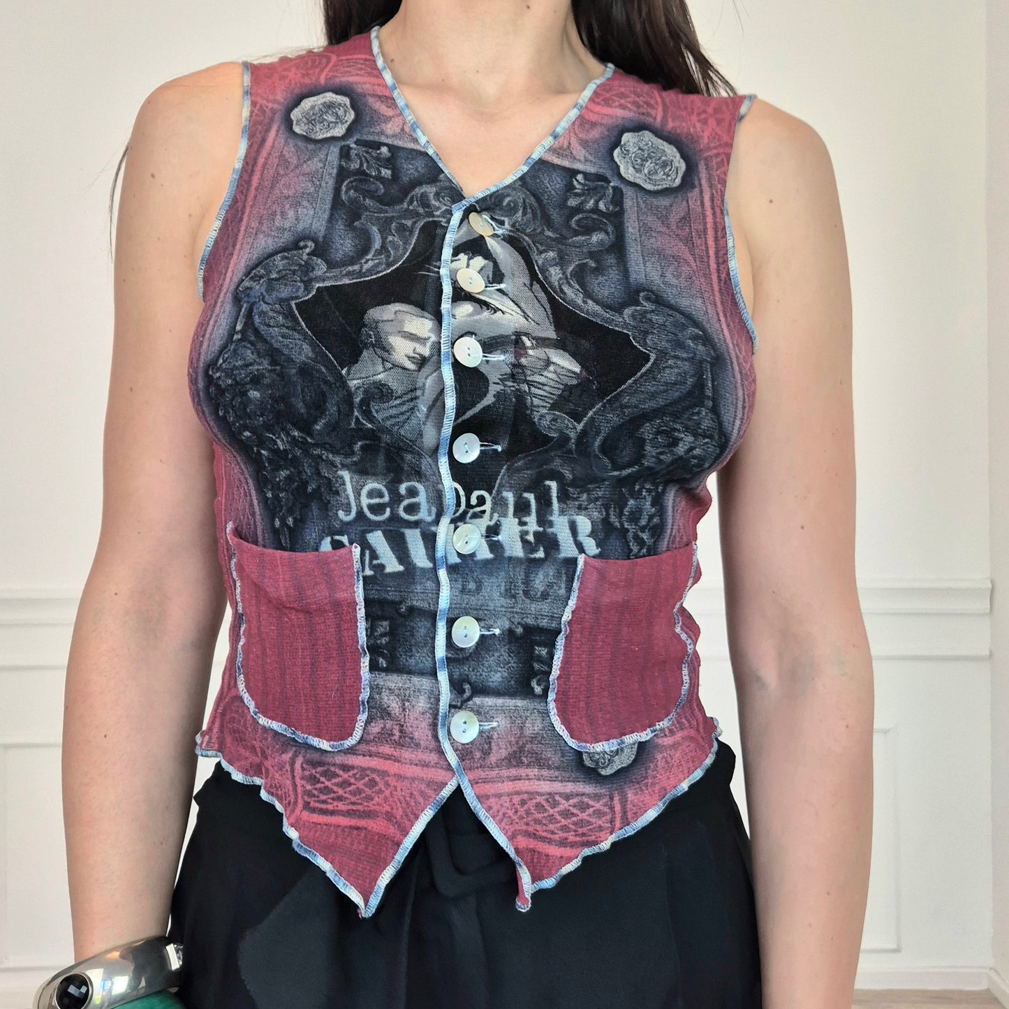 Jean Paul Gaultier Maille | Gilet in tessuto mesh 1995