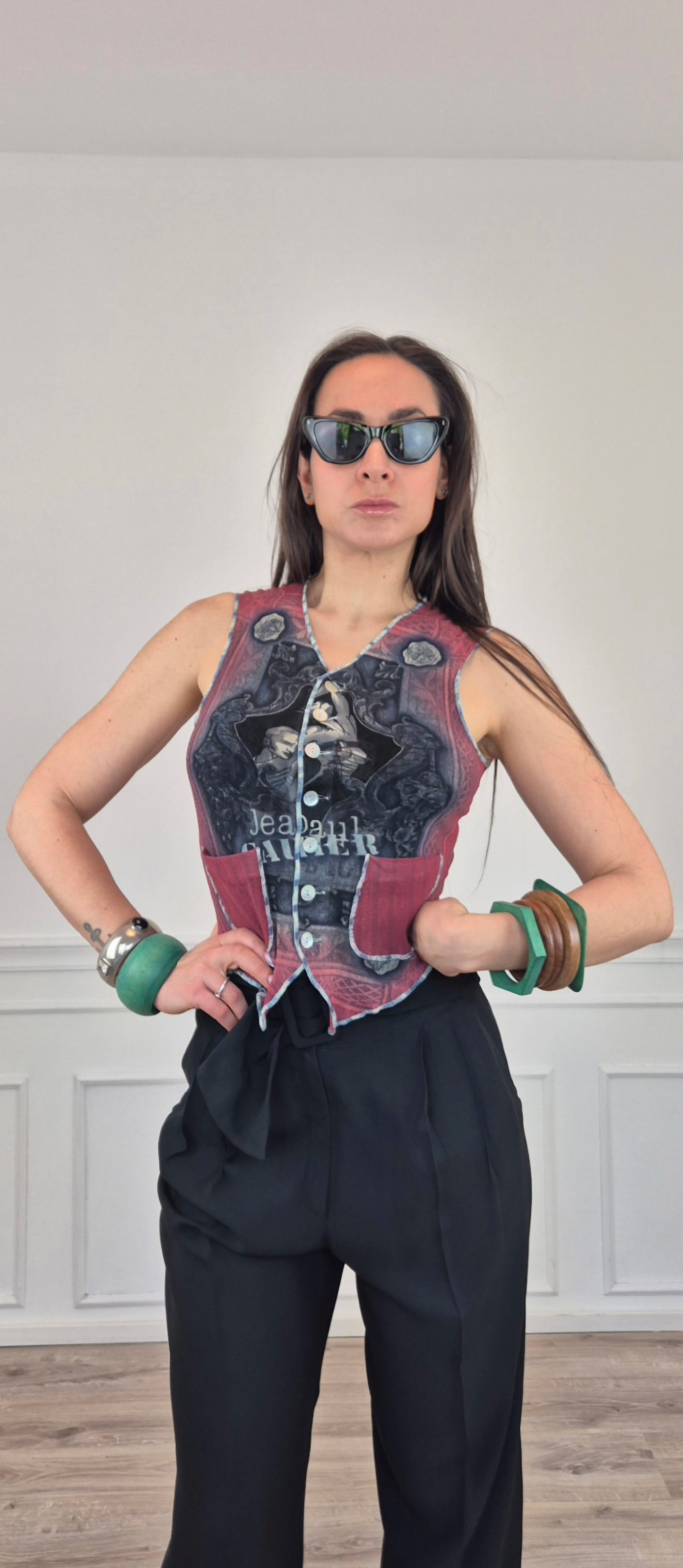 Jean Paul Gaultier Maille | Gilet in tessuto mesh 1995