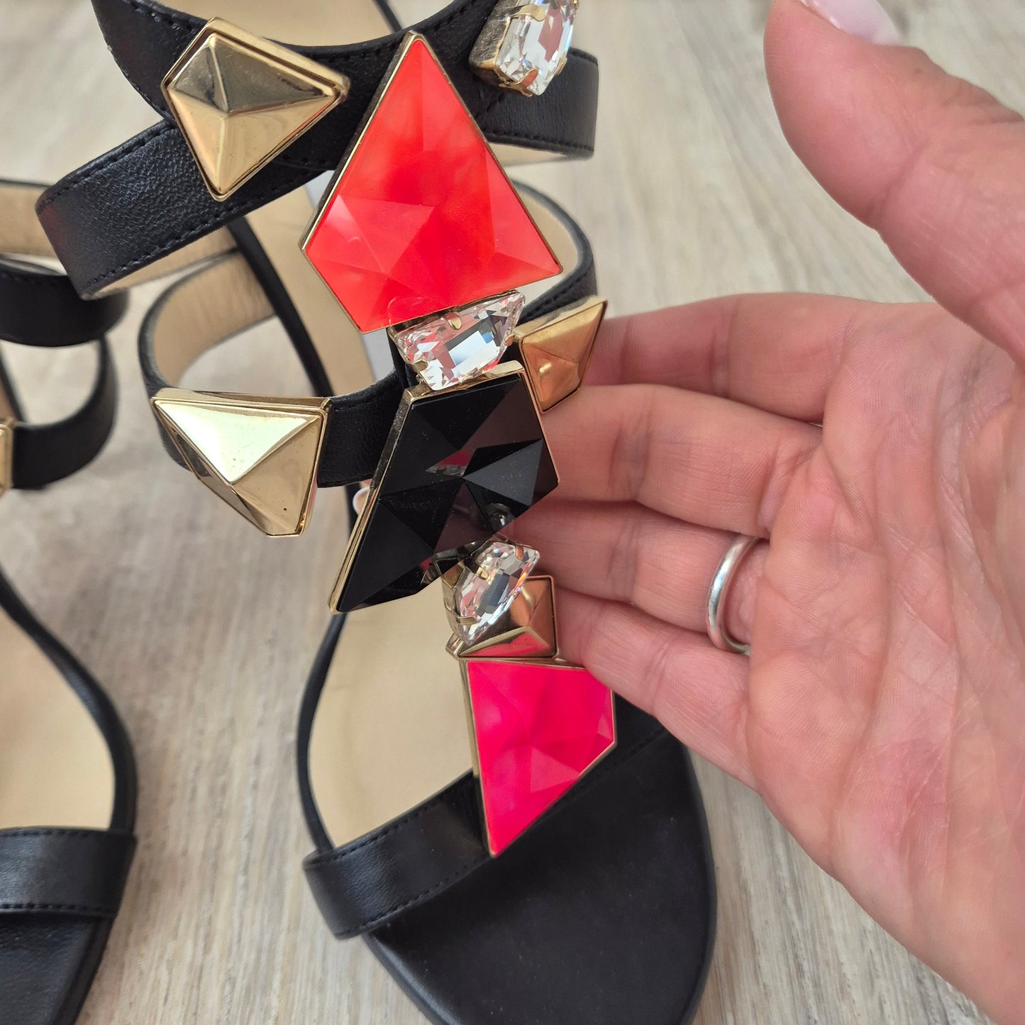 Jimmy Choo | Sandali gioiello pelle nera