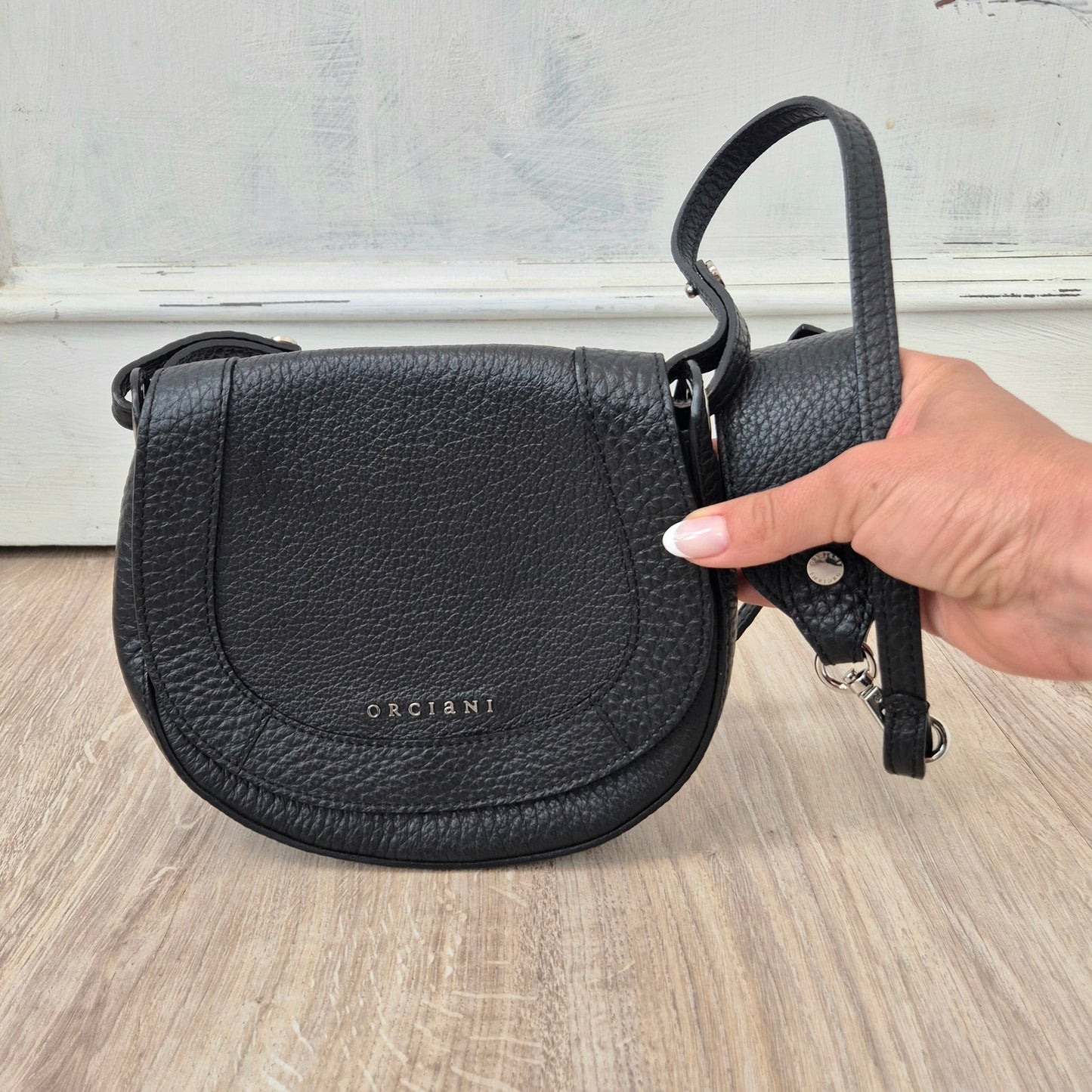 Orciani | Mini bag tracolla pelle nera
