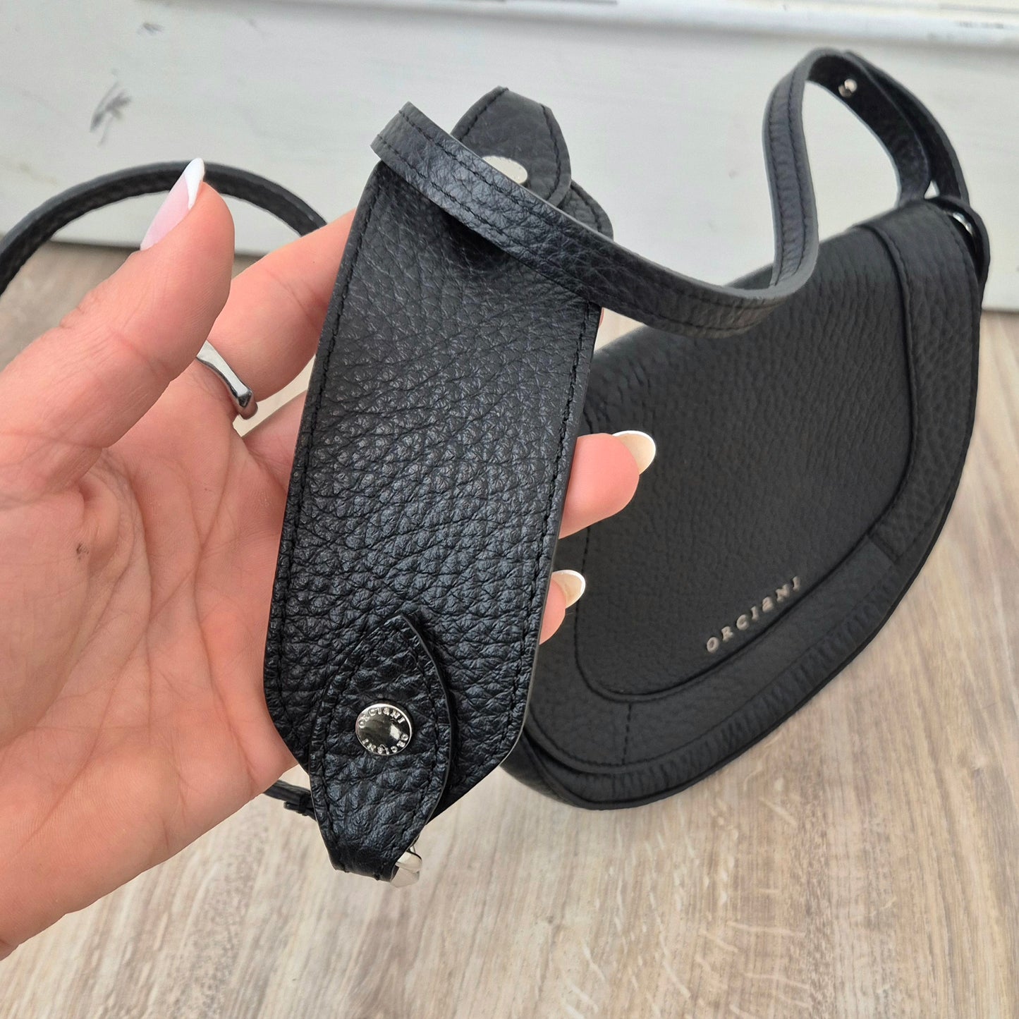 Orciani | Mini bag tracolla pelle nera