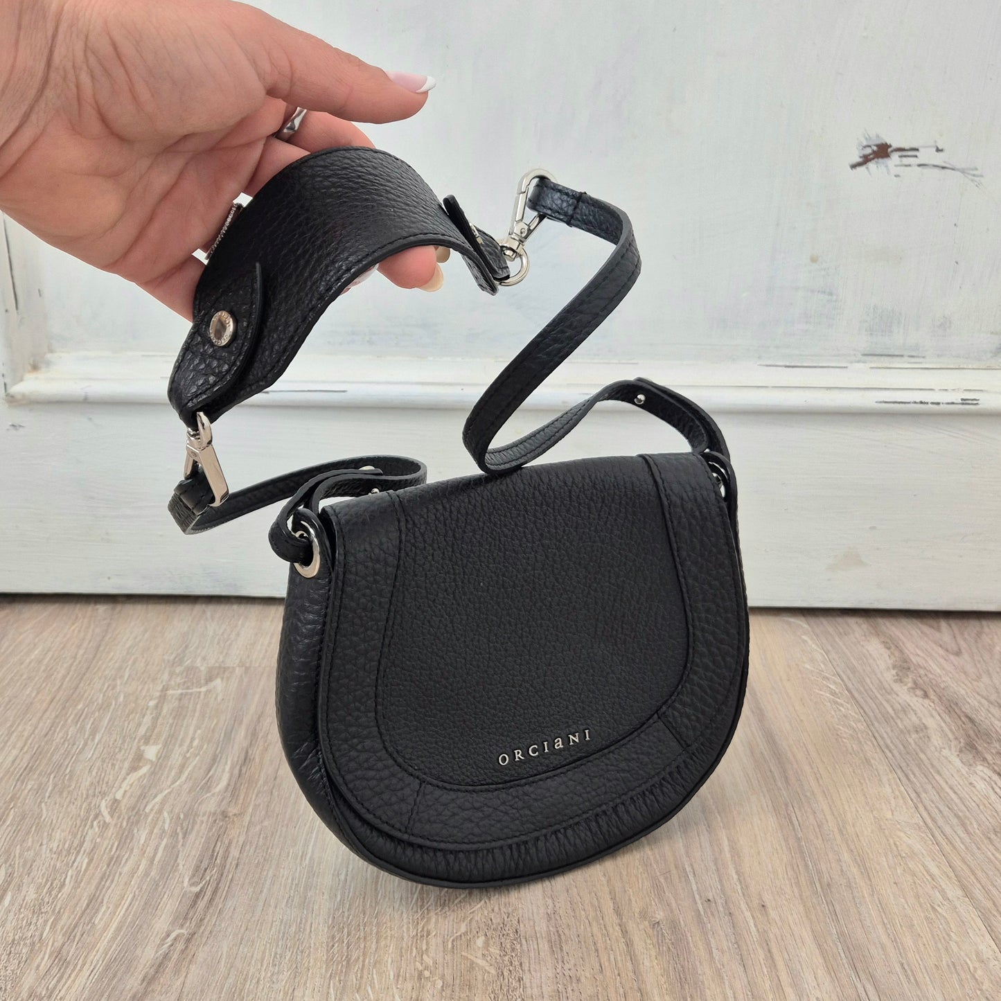 Orciani | Mini bag tracolla pelle nera
