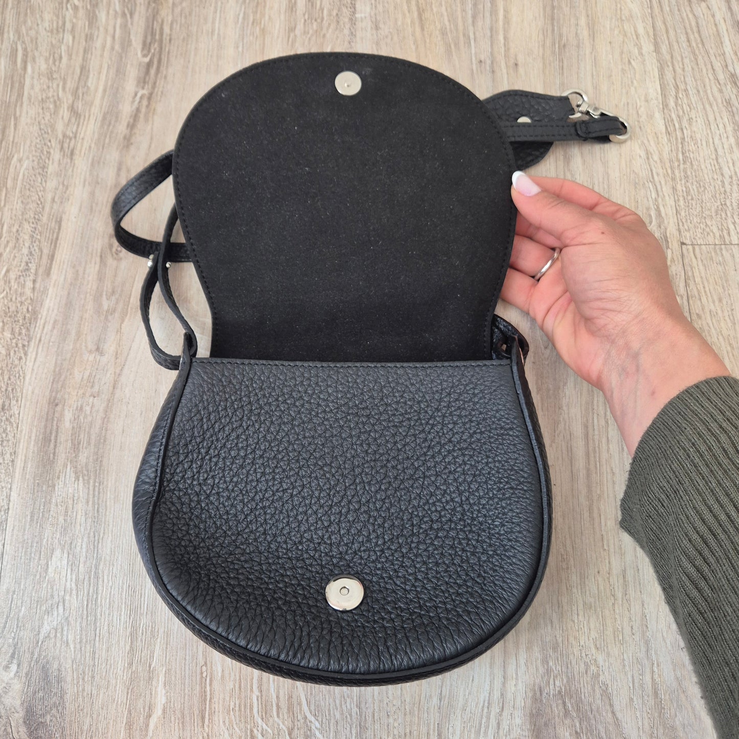 Orciani | Mini bag tracolla pelle nera