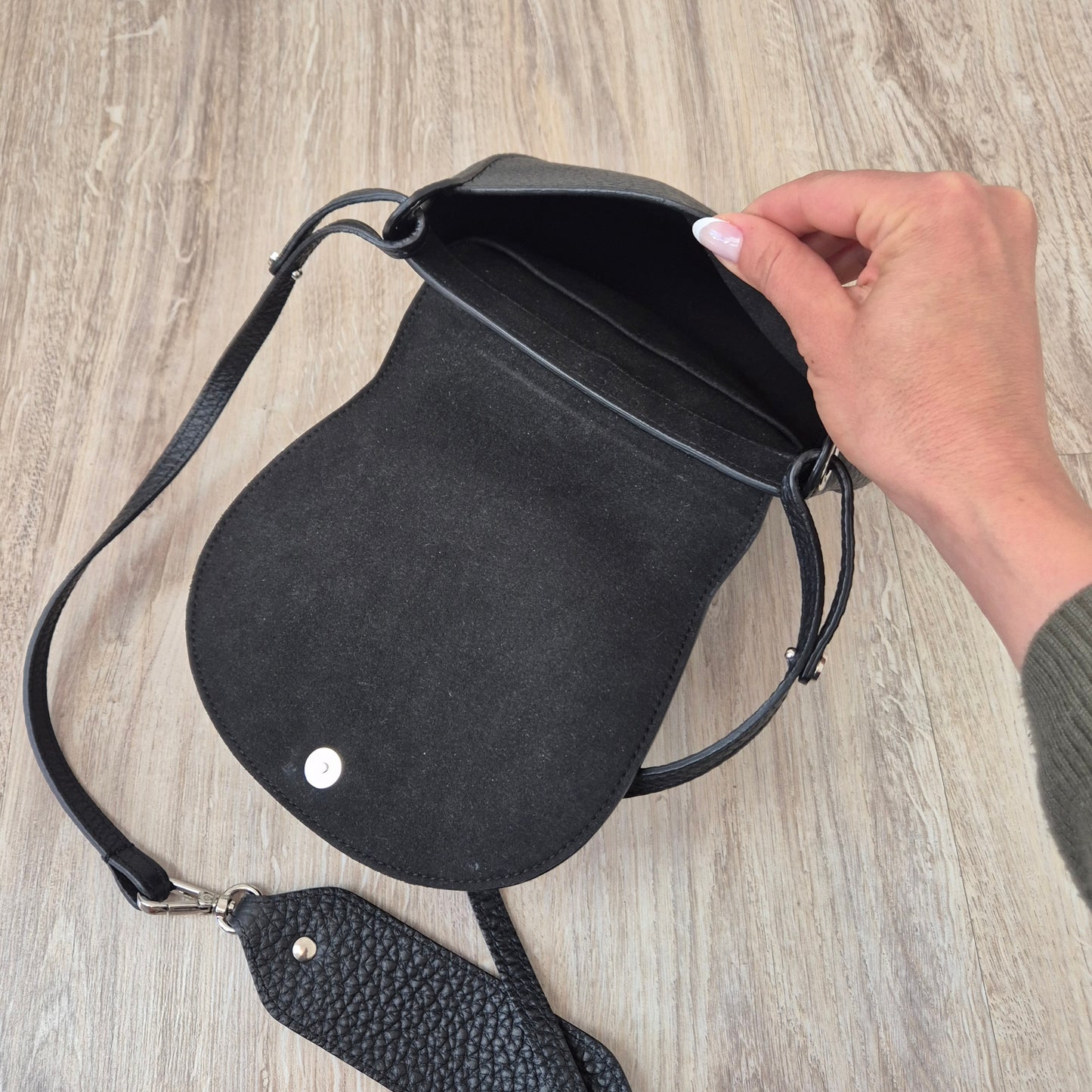 Orciani | Mini bag tracolla pelle nera