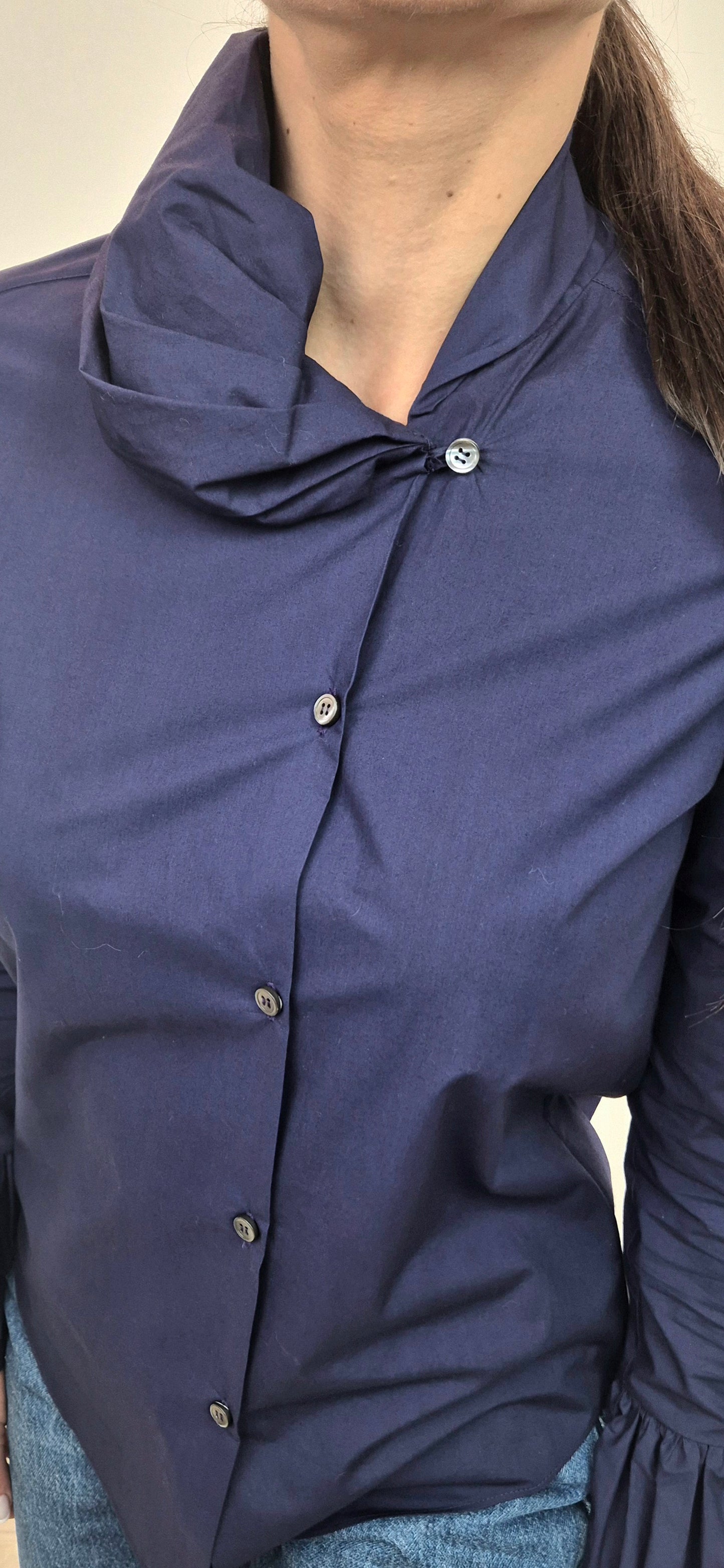 Io Ipse Idem Romeo Gigli | Camicia blu maniche a sbuffo