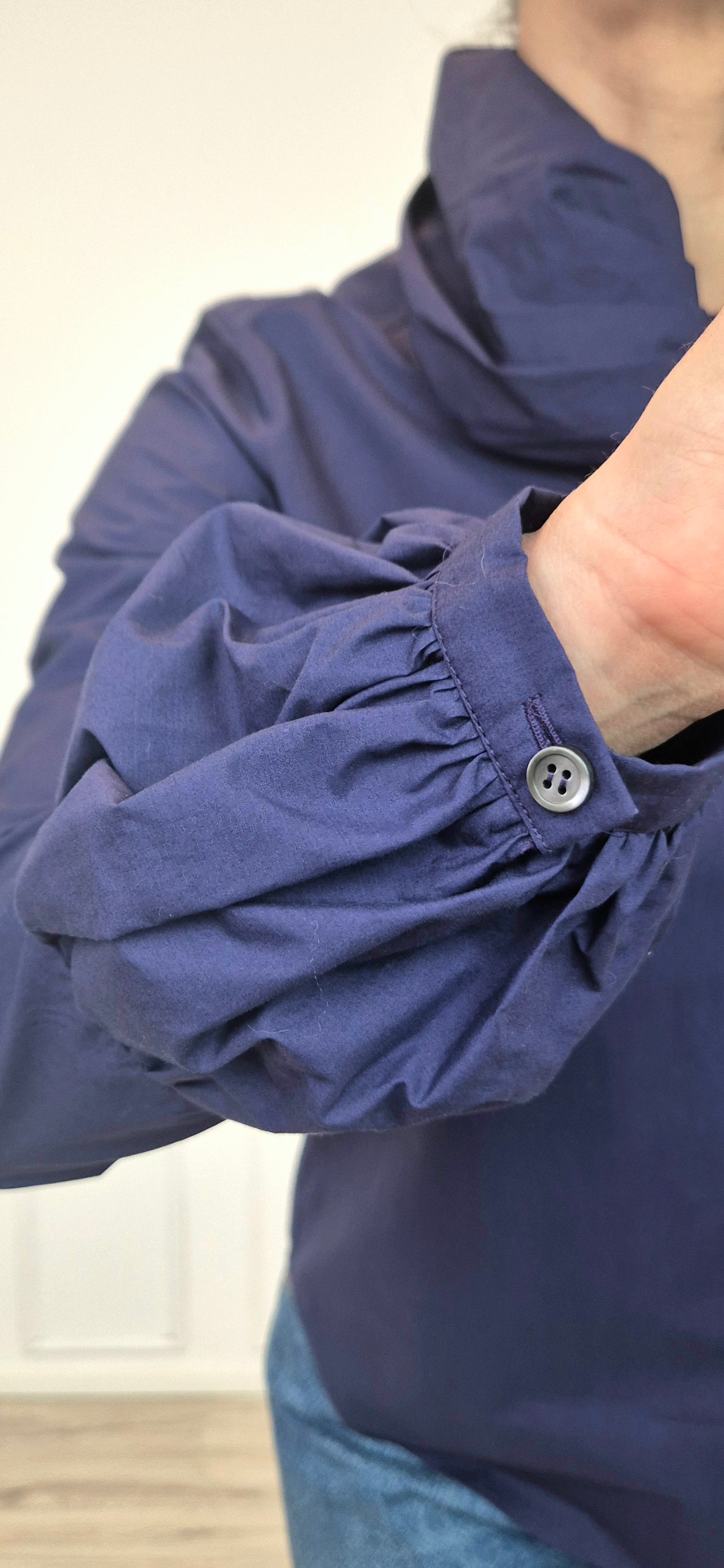 Io Ipse Idem Romeo Gigli | Camicia blu maniche a sbuffo