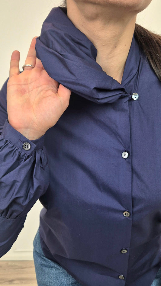 Io Ipse Idem Romeo Gigli | Camicia blu maniche a sbuffo