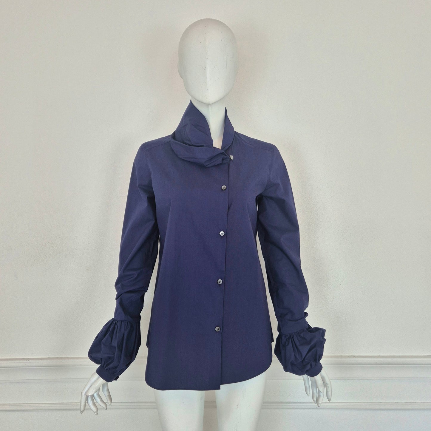 Io Ipse Idem Romeo Gigli | Camicia blu maniche a sbuffo