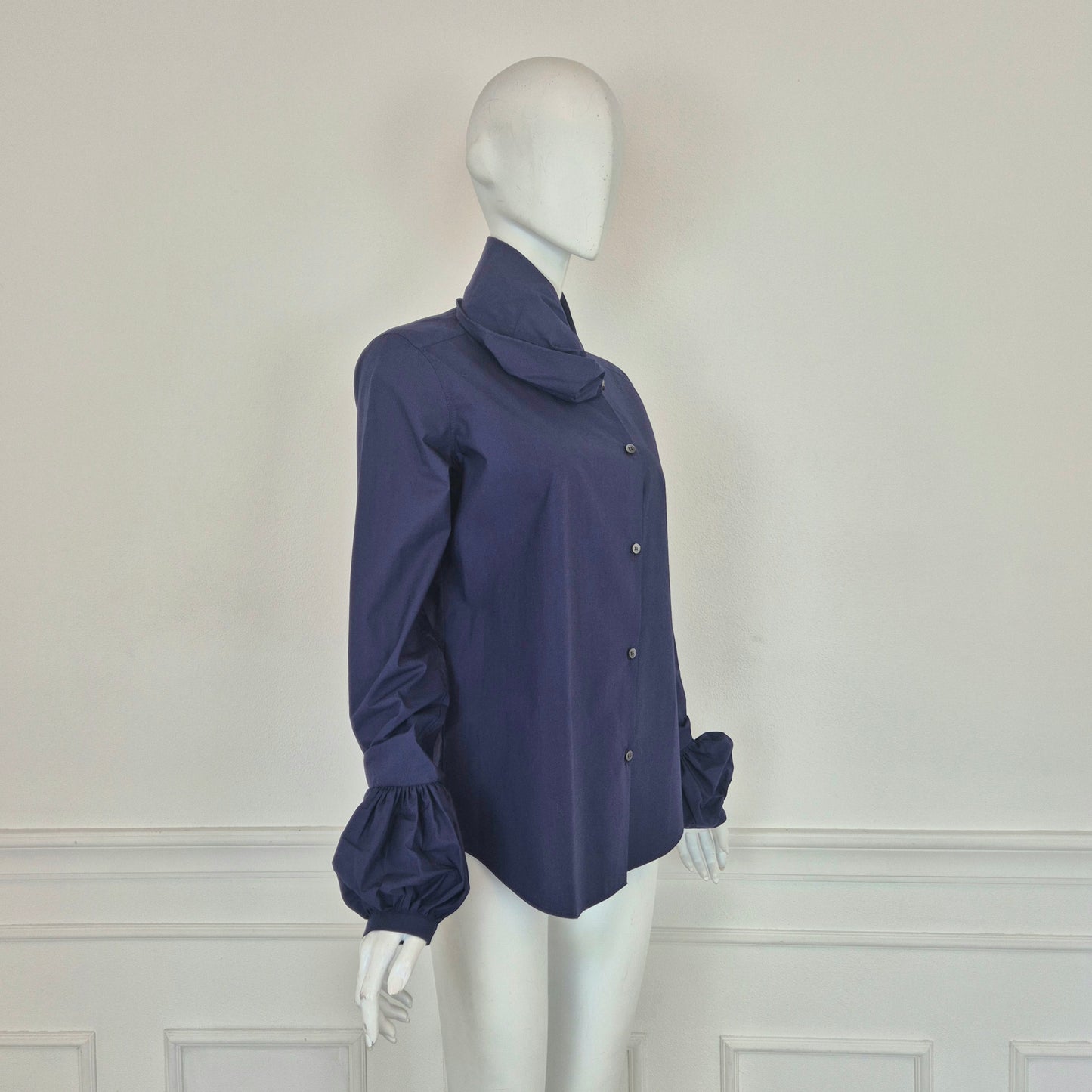 Io Ipse Idem Romeo Gigli | Camicia blu maniche a sbuffo