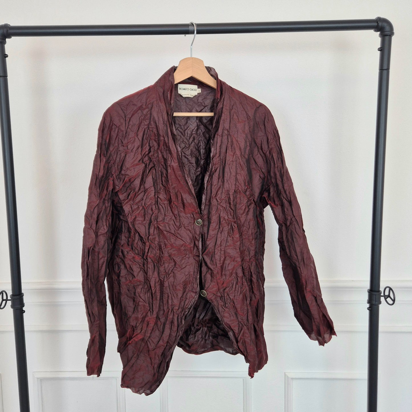 Romeo Gigli | Giacca in metallo effetto stropicciato ss1999