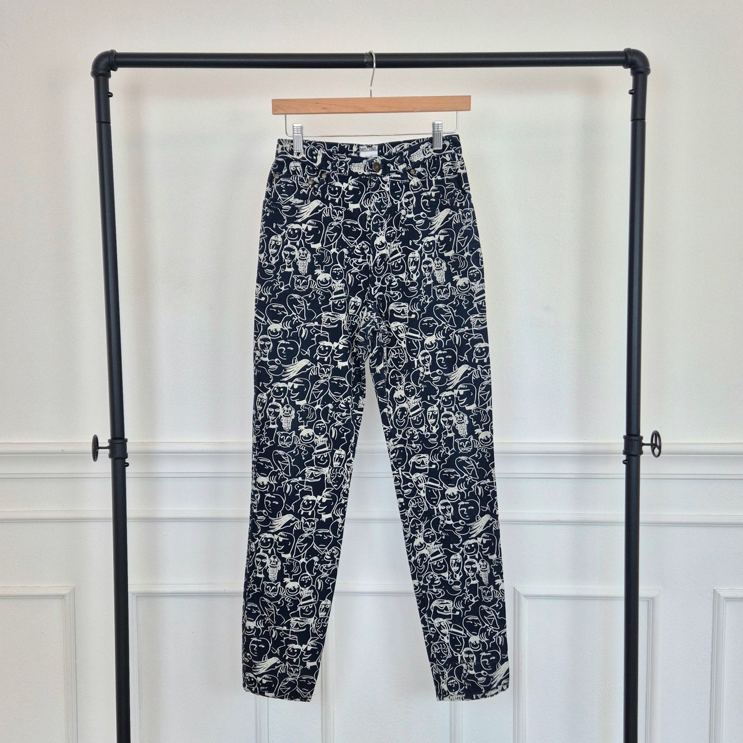 Moschino | Pantaloni blu "facce"
