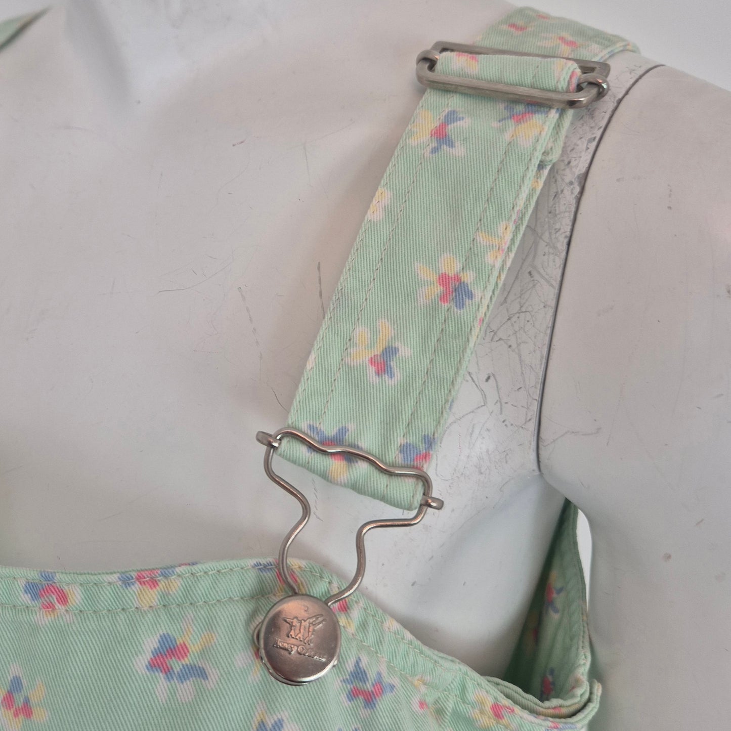 Henry Cotton's | Abito salopette denim turchese fiori