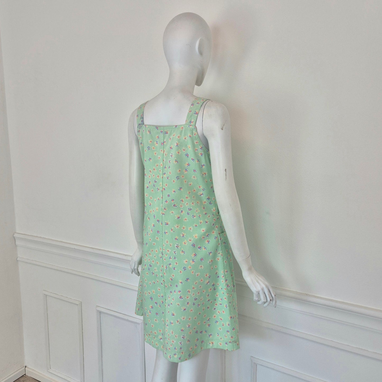 Henry Cotton's | Abito salopette denim turchese fiori