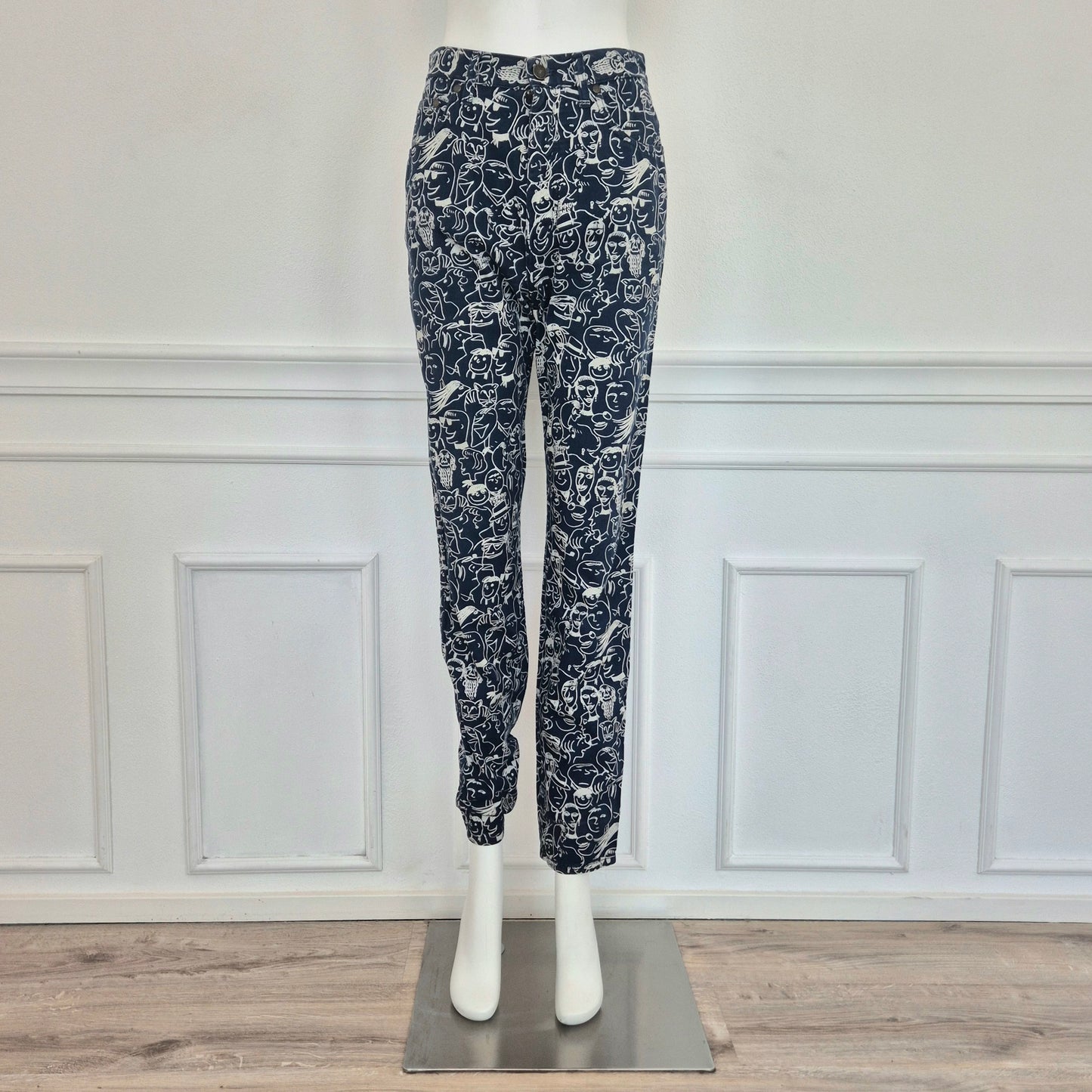 Moschino | Pantaloni blu "facce"