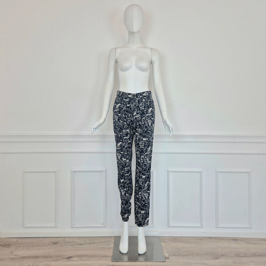 Moschino | Pantaloni blu "facce"