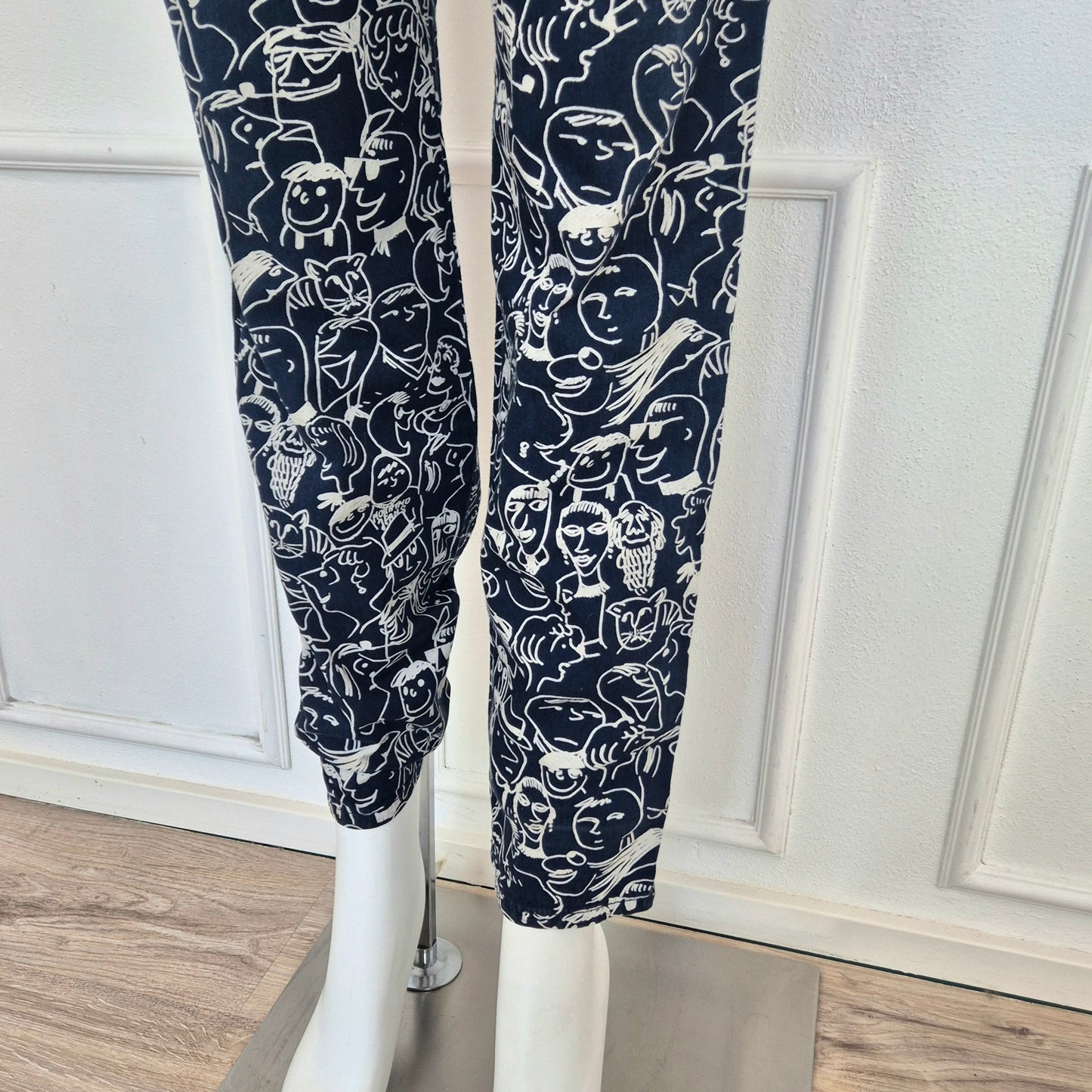 Moschino | Pantaloni blu "facce"