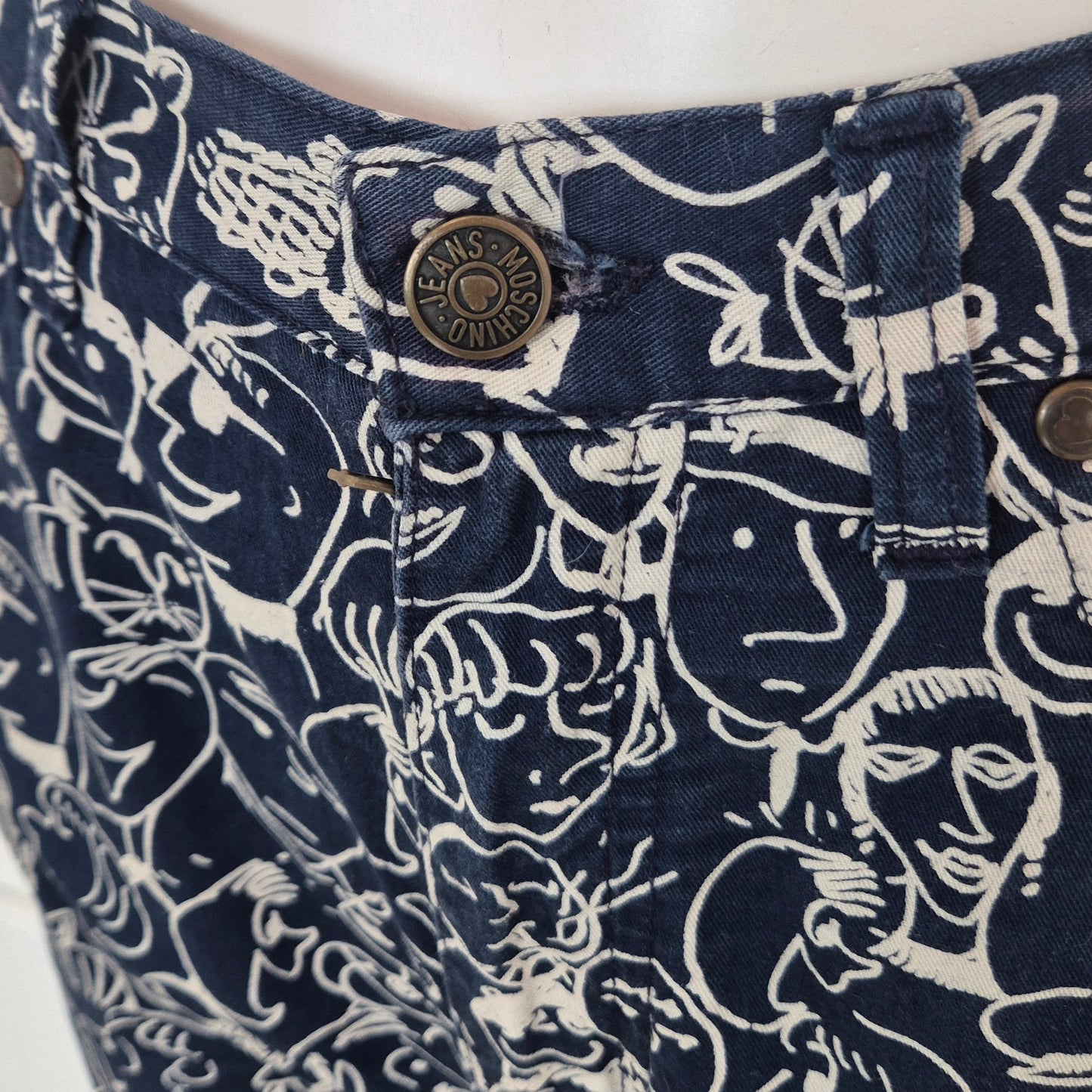 Moschino | Pantaloni blu "facce"