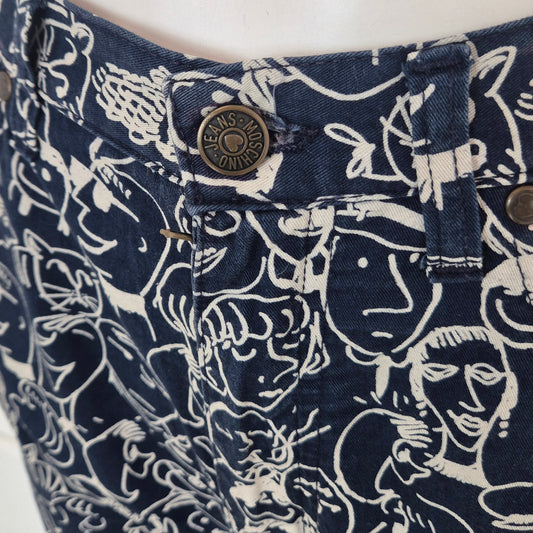 Moschino | Pantaloni blu "facce"