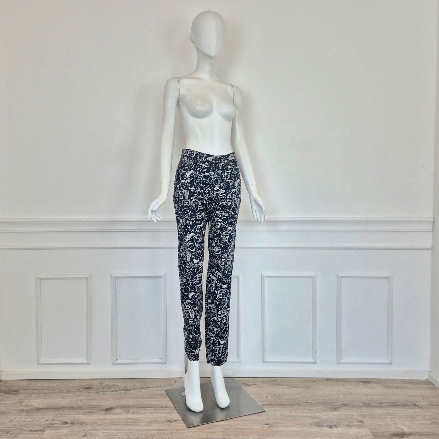 Moschino | Pantaloni blu "facce"